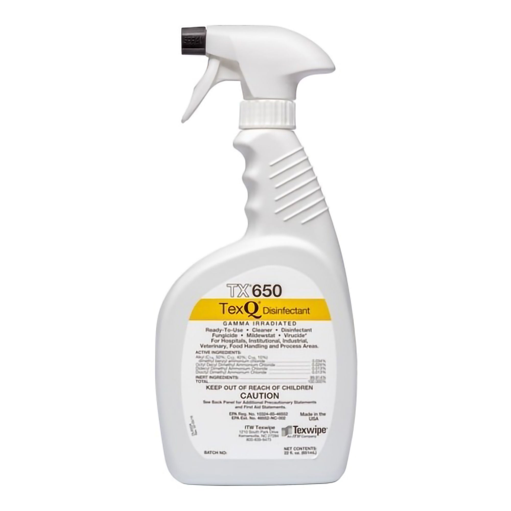 Texwipe - TX650 Surface Disinfectant Cleaner TexQ® Quaternary Based Trigger Spray Liquid 22 oz. Bottle Unscented Sterile