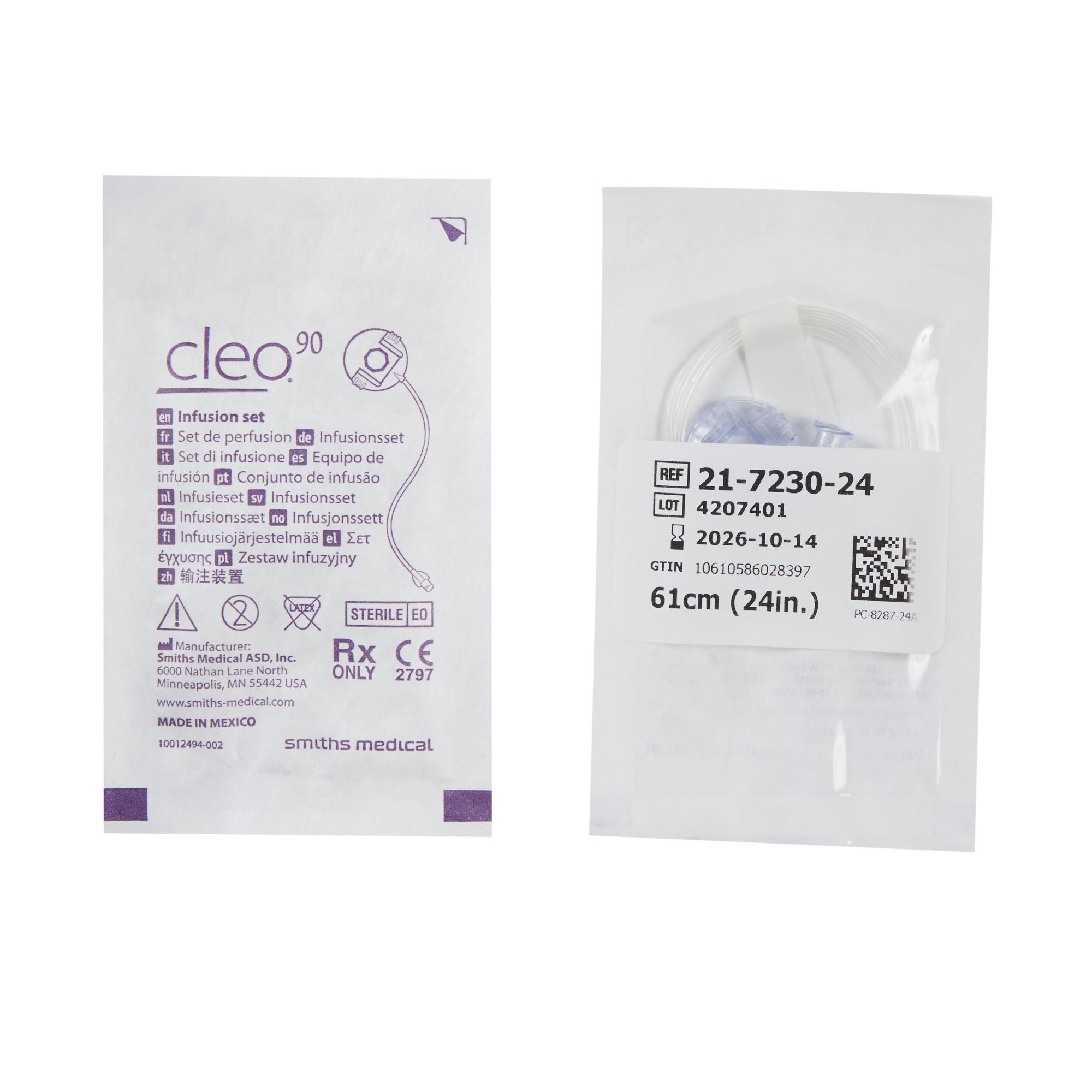 ICU Medical FKA Smiths Medical - 21-7230-24 Subcutaneous Infusion Set Cleo® 90 9 mm 24 Inch Tubing Without Port