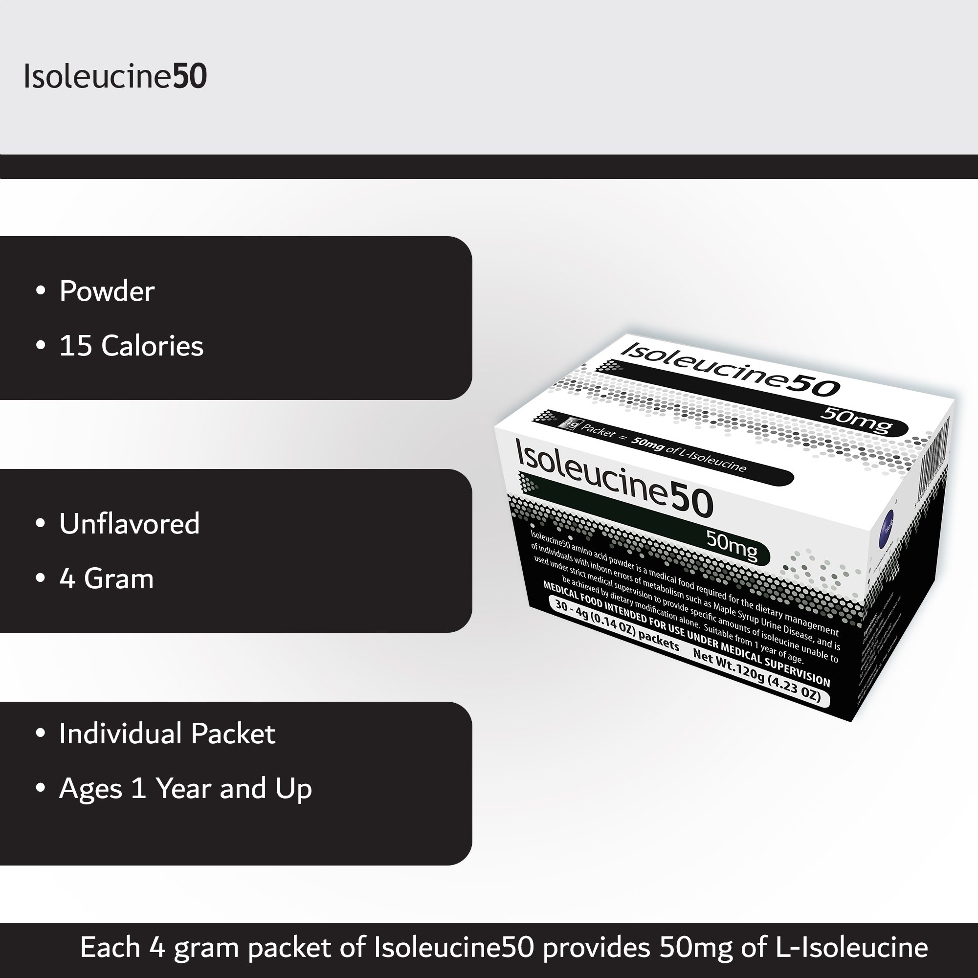 Vitaflo USA LLC - 812539021001 Isoleucine50 Medical Food for use in the Dietary Management of MSUD