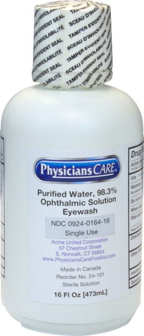 Connecticut Clean Room - K-FAK-24-101 Eyewash Solution The Safety Zone® 16 oz. Squeeze Bottle