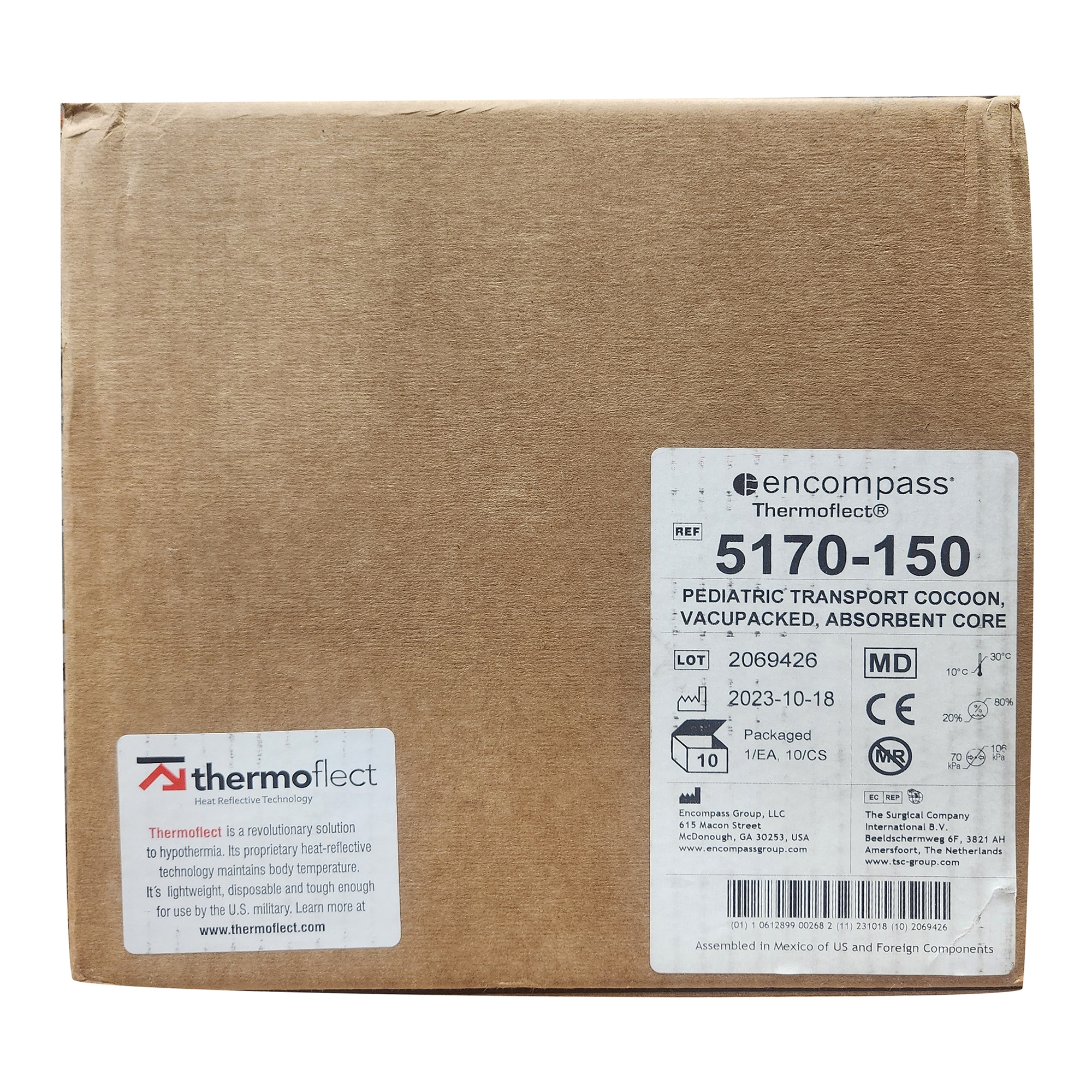 The Pillow Factory Division 5170-150 - Thermoflect® Transport Cocoon™ Heat Reflective Blanket, Pediatric Size - 1/Each, 10/Case