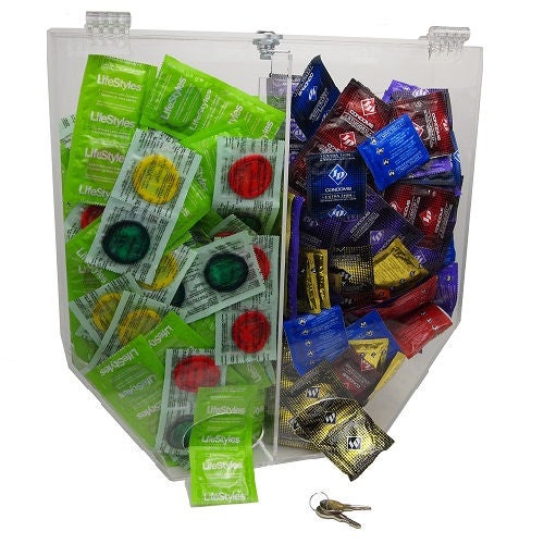 Total Access Group - VD2D1404AA Condom Dispenser Condom Pro Clear Polycarbonate 200 Units