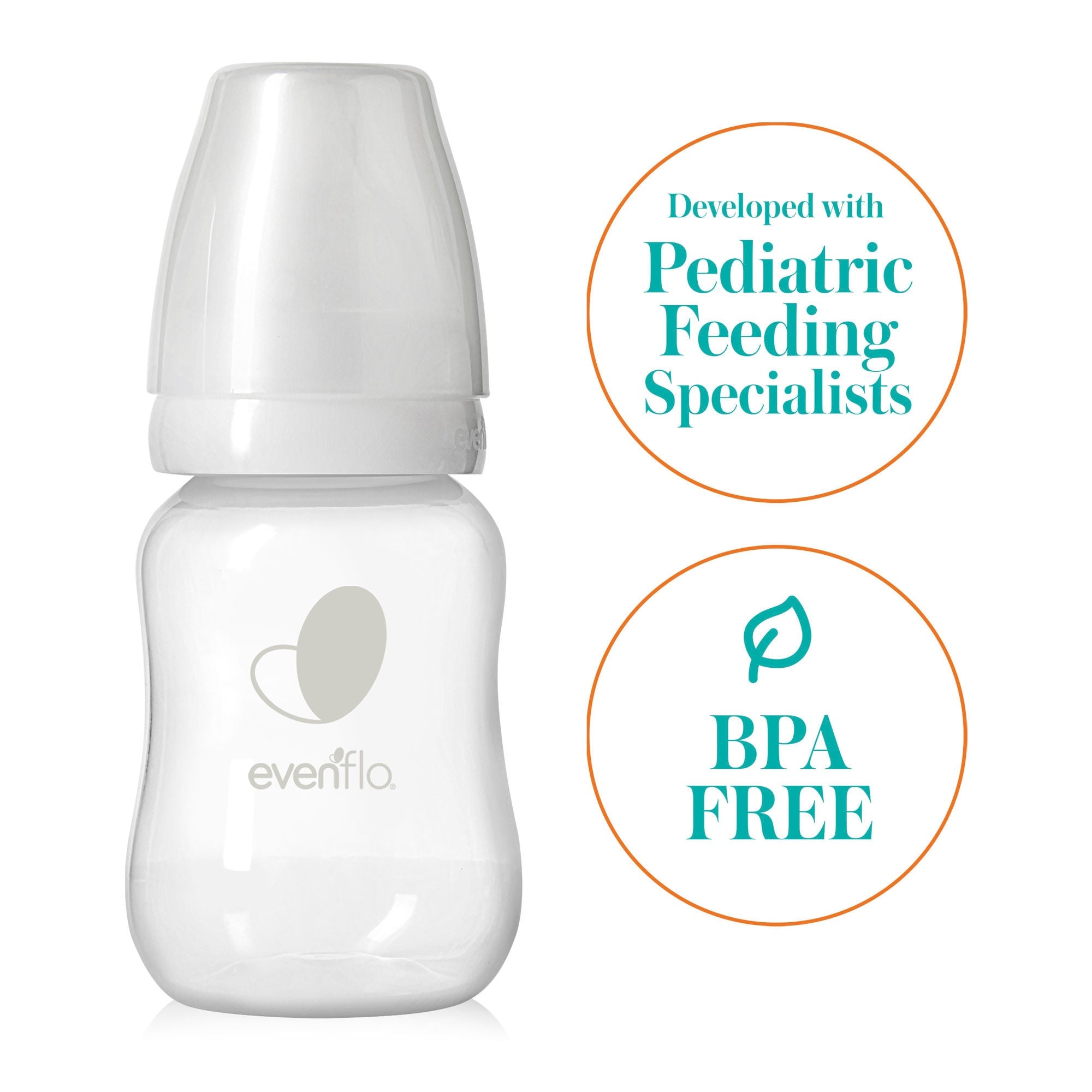 Midway Importing Inc - 1094311 Baby Bottle Evenflo Feeding Balance + Standard Neck 4 oz. Food Grade Material Clear