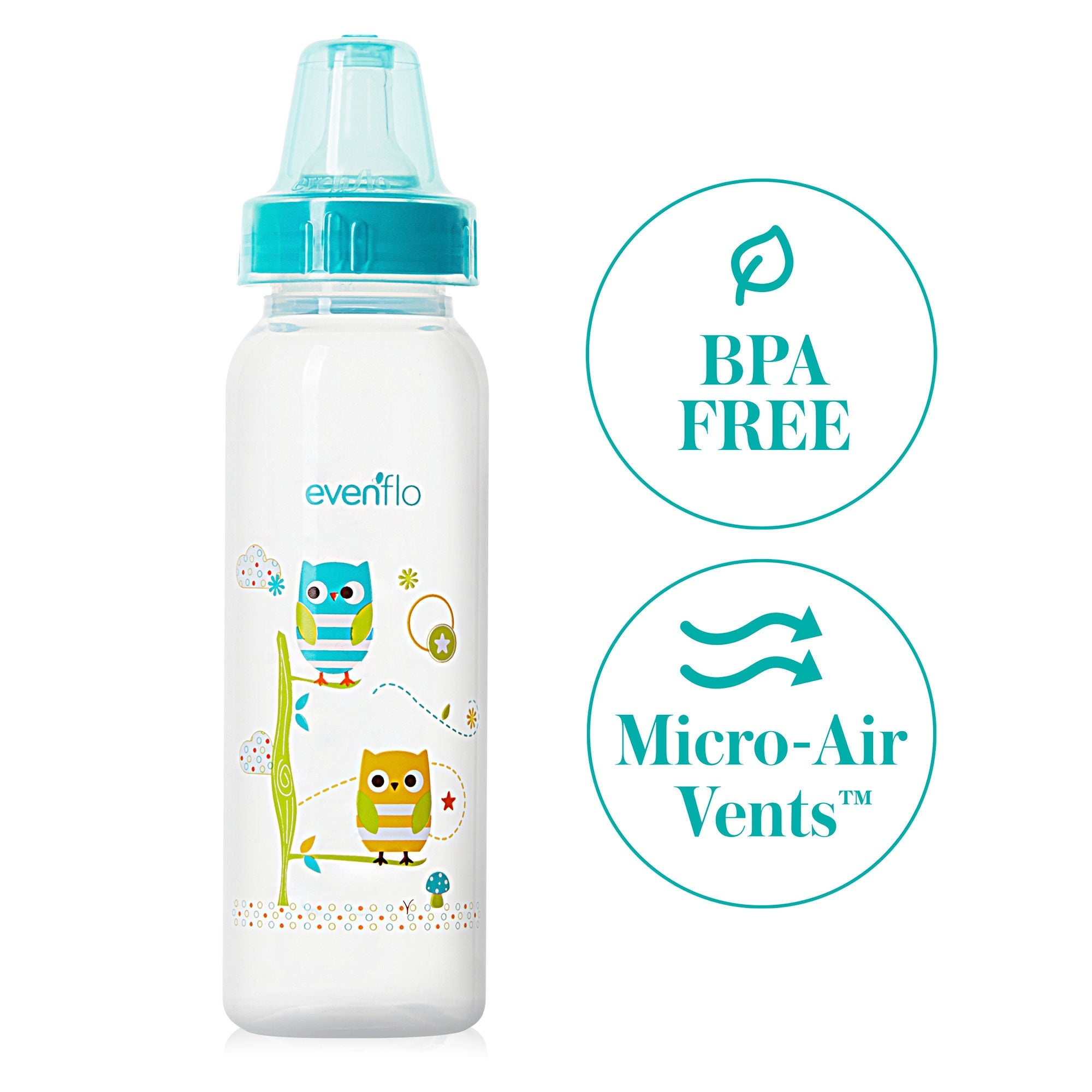Midway Importing Inc - 1338611 Baby Bottle Evenflo Classic Prints 8 oz. Polypropylene Zoo Animal Prints