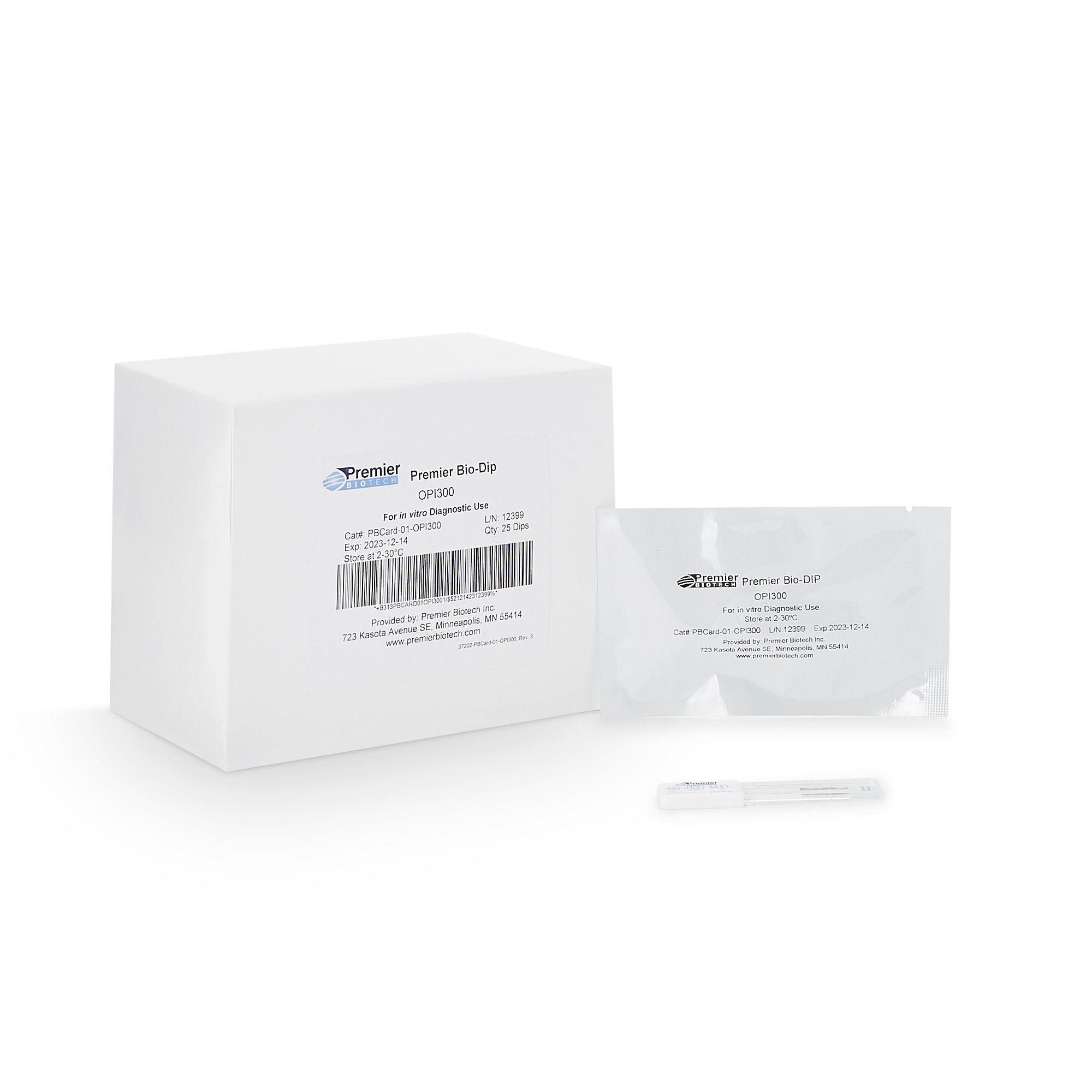 Premier Biotech - PDA-OPI3-25 Premier Bio-Dip Single Drug (Opiates) Drugs of Abuse Test