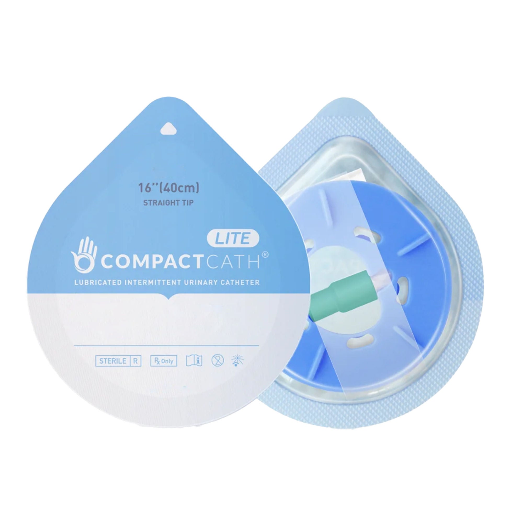 CompactCath - 1012-1614 Urethral Catheter CompactCath® Lite Coude Tip Silicone Coated PVC 14 Fr. 16 Inch Length