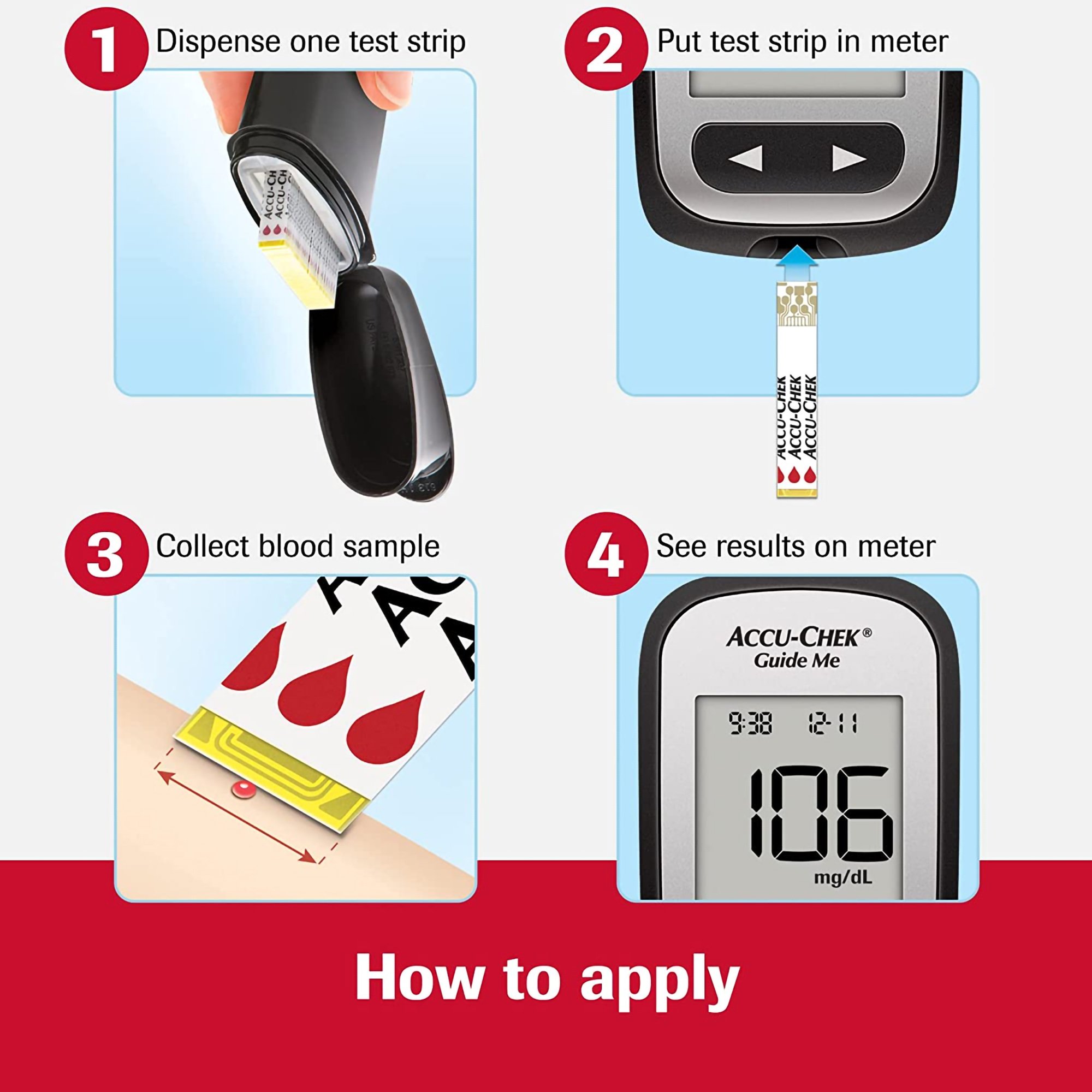 Roche Diabetes Care - 07453744001 Accu-Chek® Guide Blood Glucose Test Strips