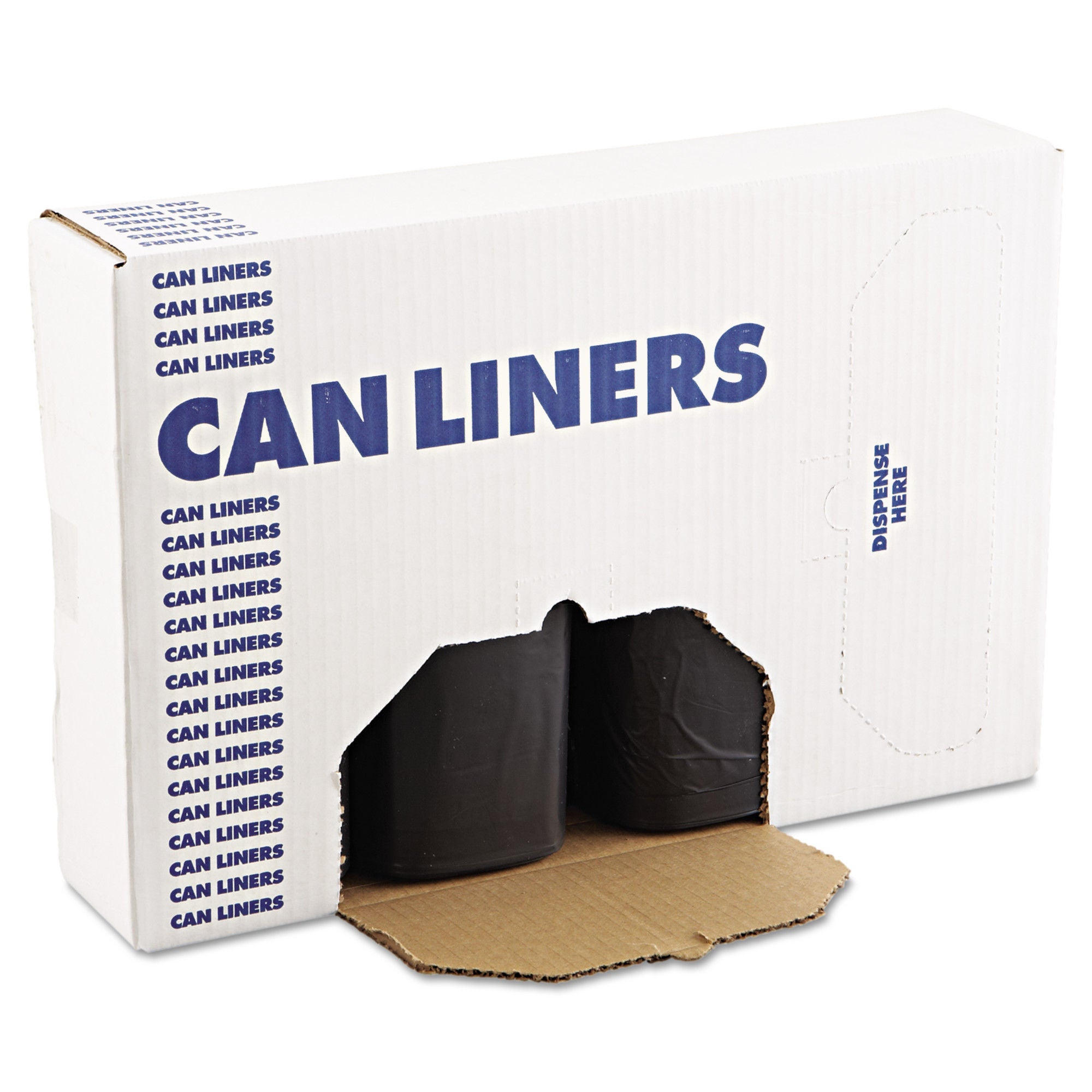 Essendant Co-United Stationers - BWK519 Trash Bag Boardwalk® 60 gal. 1.2 mil 38 X 58 Inch Black Super Heavy Duty Star Seal Bottom Coreless Roll