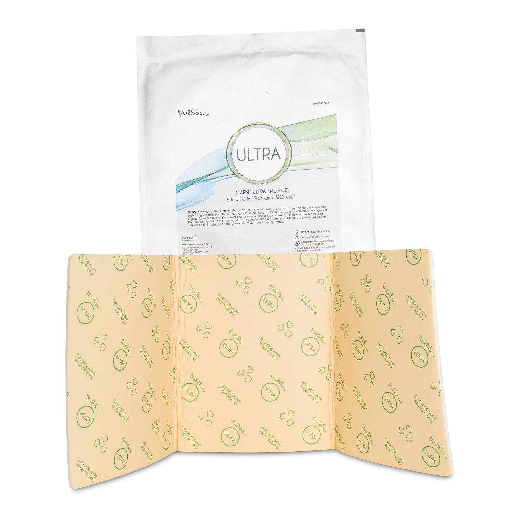 Ovik Health LLC - 3000112221 Foam Dressing ULTRA 8 X 20 Inch Without Border Film Backing Nonadhesive Rectangle Sterile