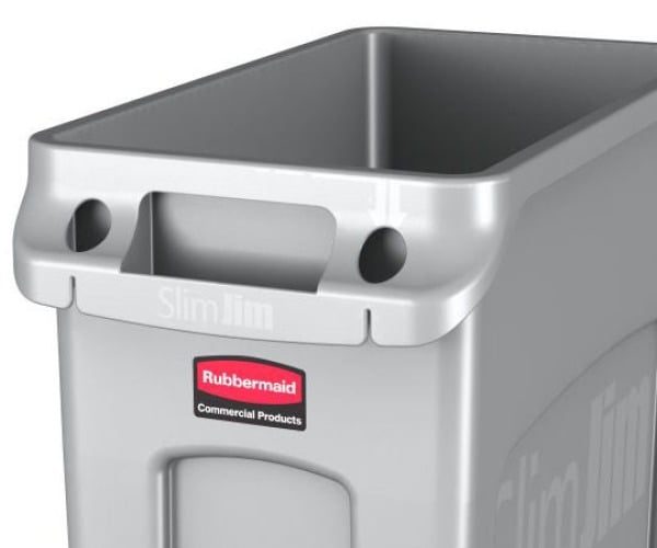 RJ Schinner Co - 1971258 Trash Can Rubbermaid® Slim Jim® 64 Quart / 16 gal. Gray Resin Rectangular