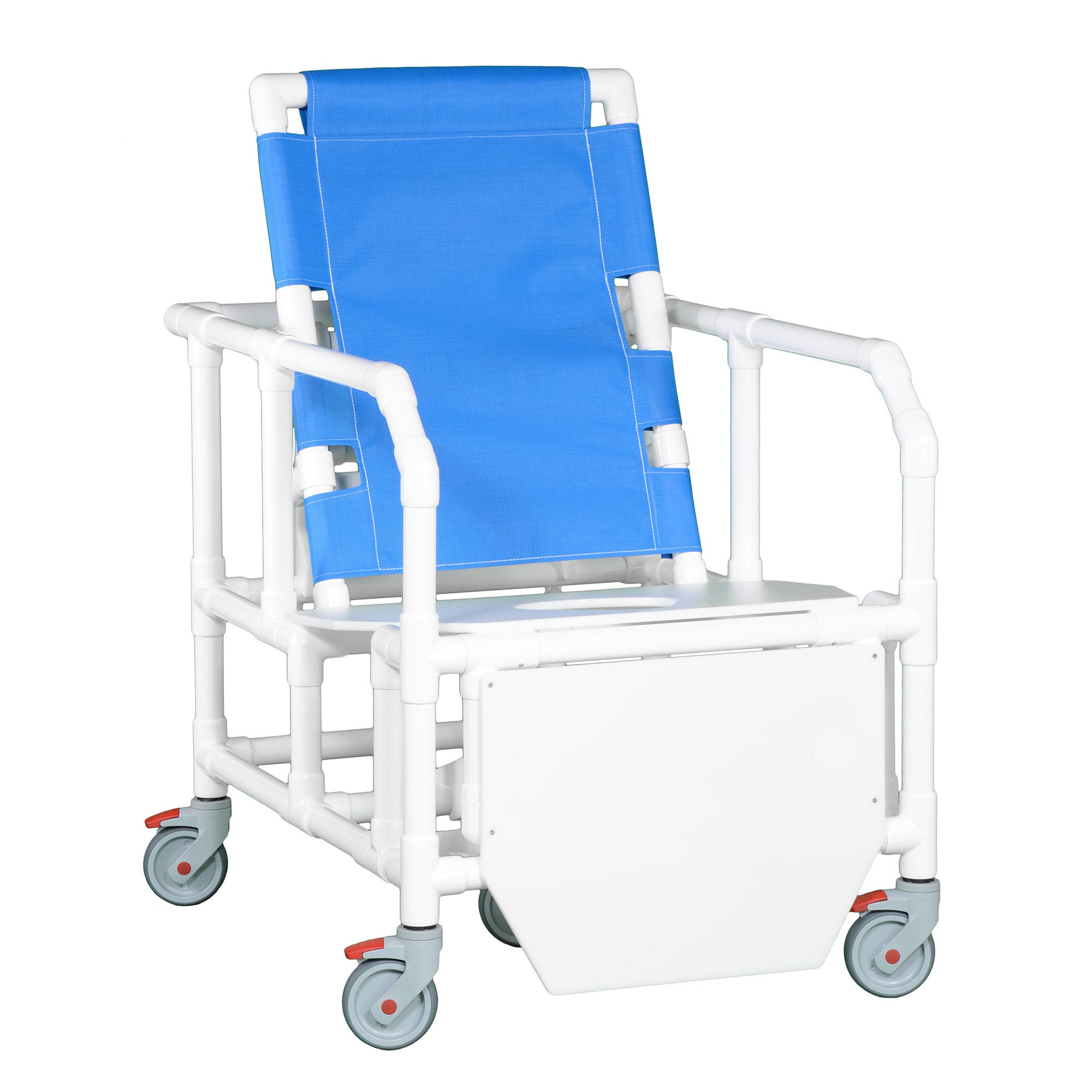IPU - BSC500 RC FS Shower Chair ipu® Fixed Arms PVC Frame Reclining Backrest 30 Inch Seat Width 500 lbs. Weight Capacity