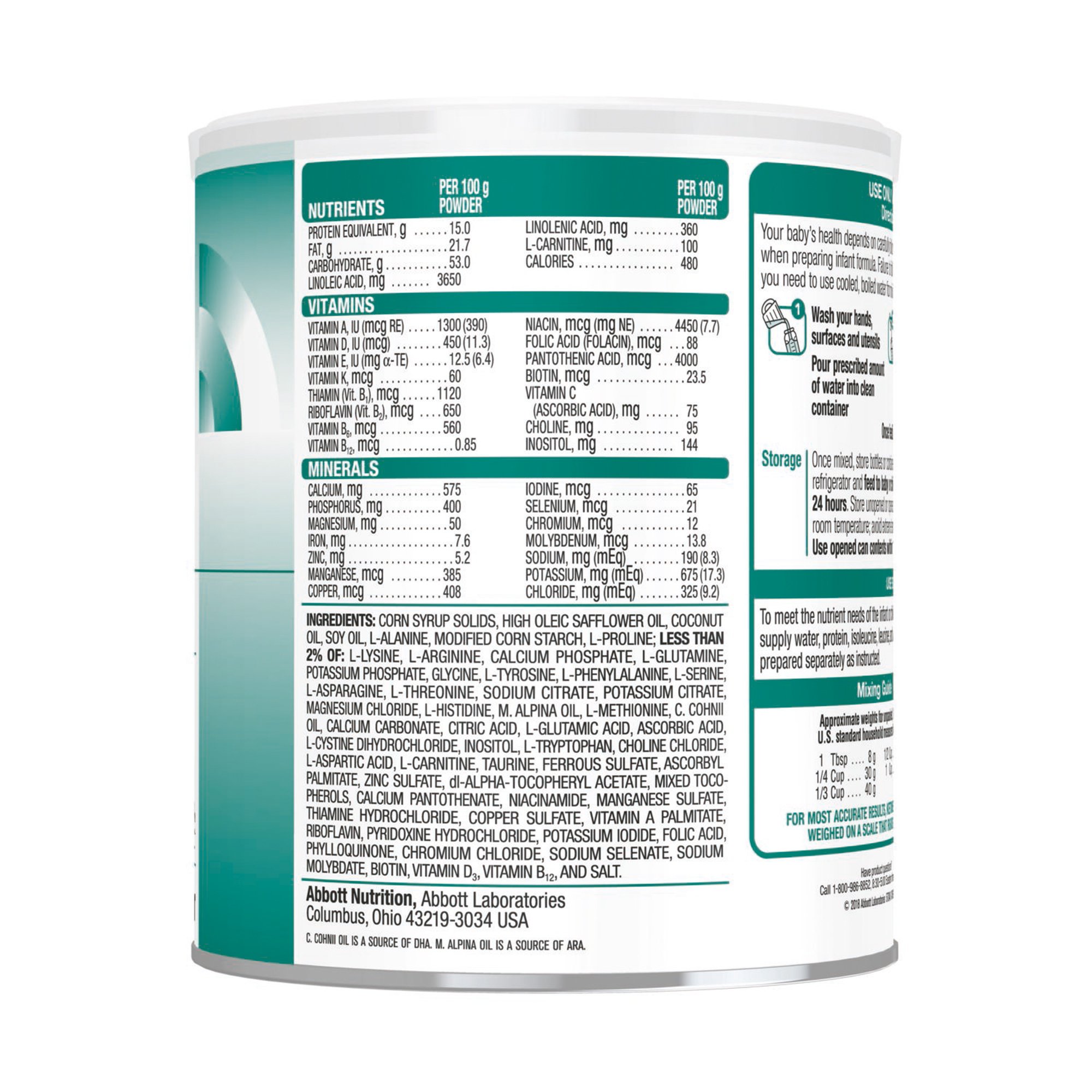 Abbott Nutrition 67048 - Ketonex®-1 Amino Acid-Modified Infant Formula With Iron, 14.1-ounce can - 1/Each, 6/Case