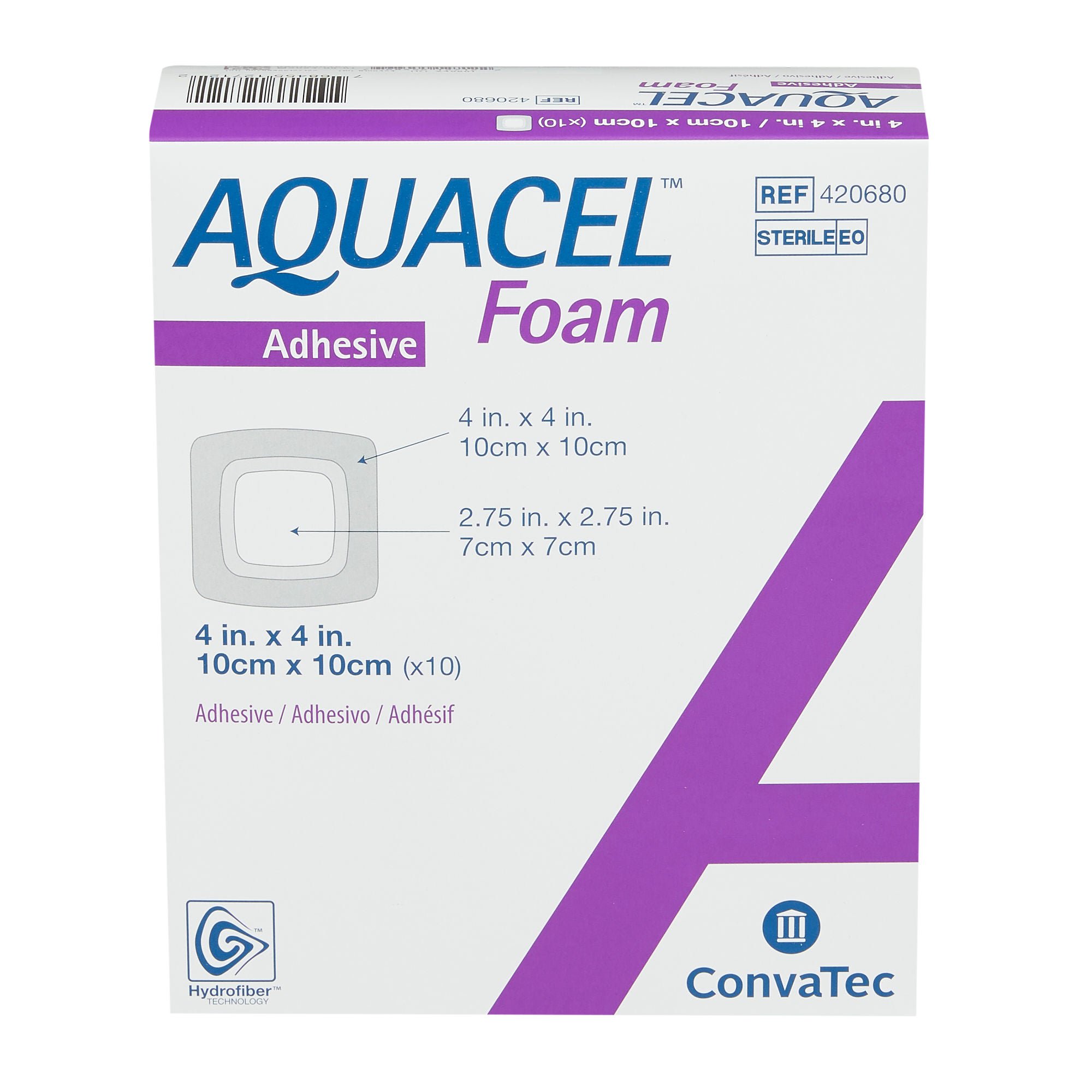ConvaTec - 420680 Aquacel® Silicone Adhesive with Border Silicone Foam Dressing