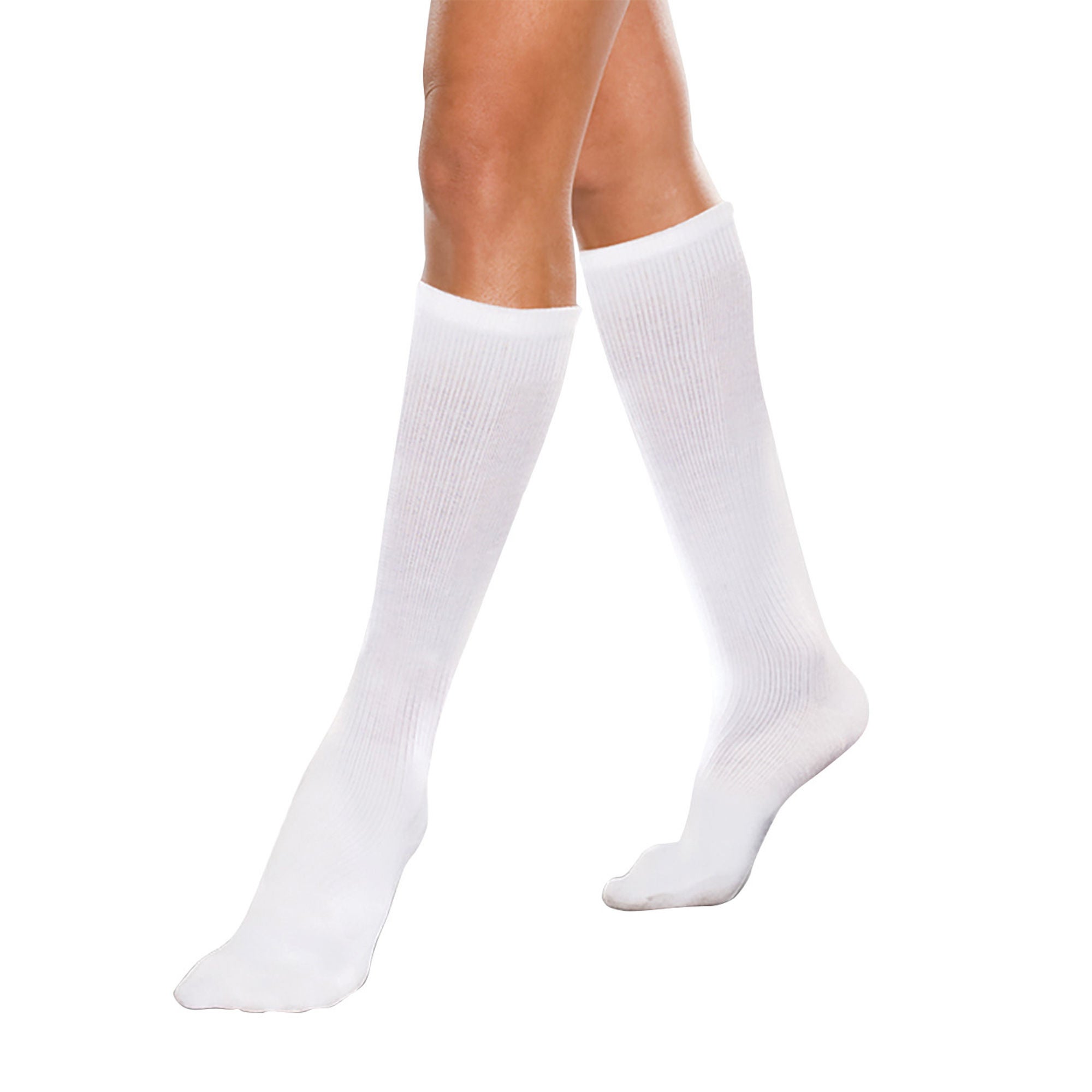 Alimed - 2970006192 Compression Socks Core-Spun by Therafirm® Knee High Large White Closed Toe