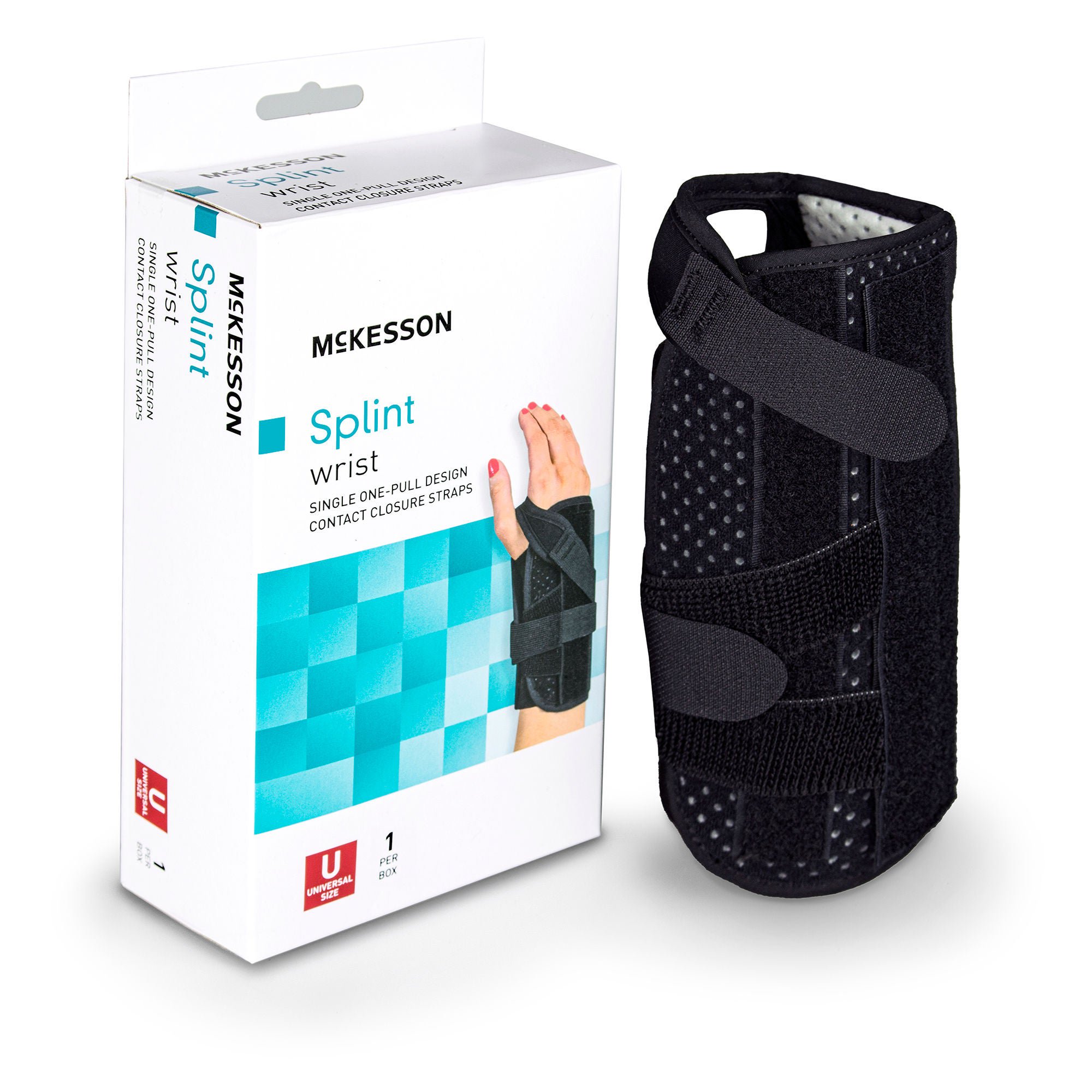 McKesson Brand - 155-81-87460 McKesson Right Wrist Splint with Single One-Pull Design