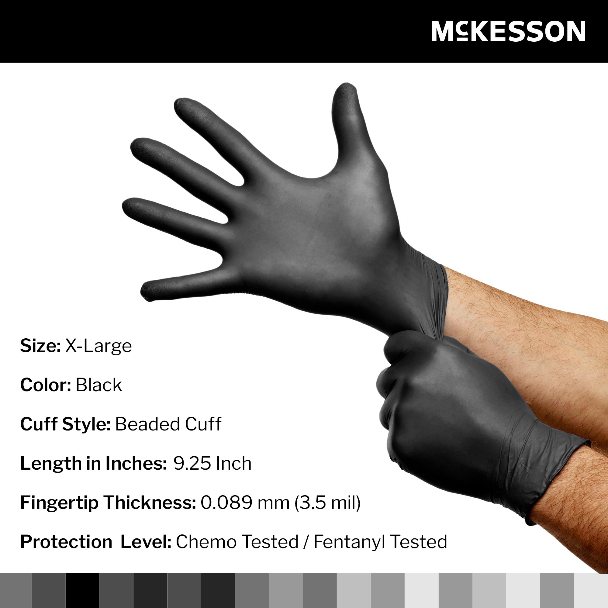 McKesson Brand 14-6N58C - McKesson Confiderm® LDC Nitrile Exam Glove, Extra Large, Black - 230/Box, 2300/Case