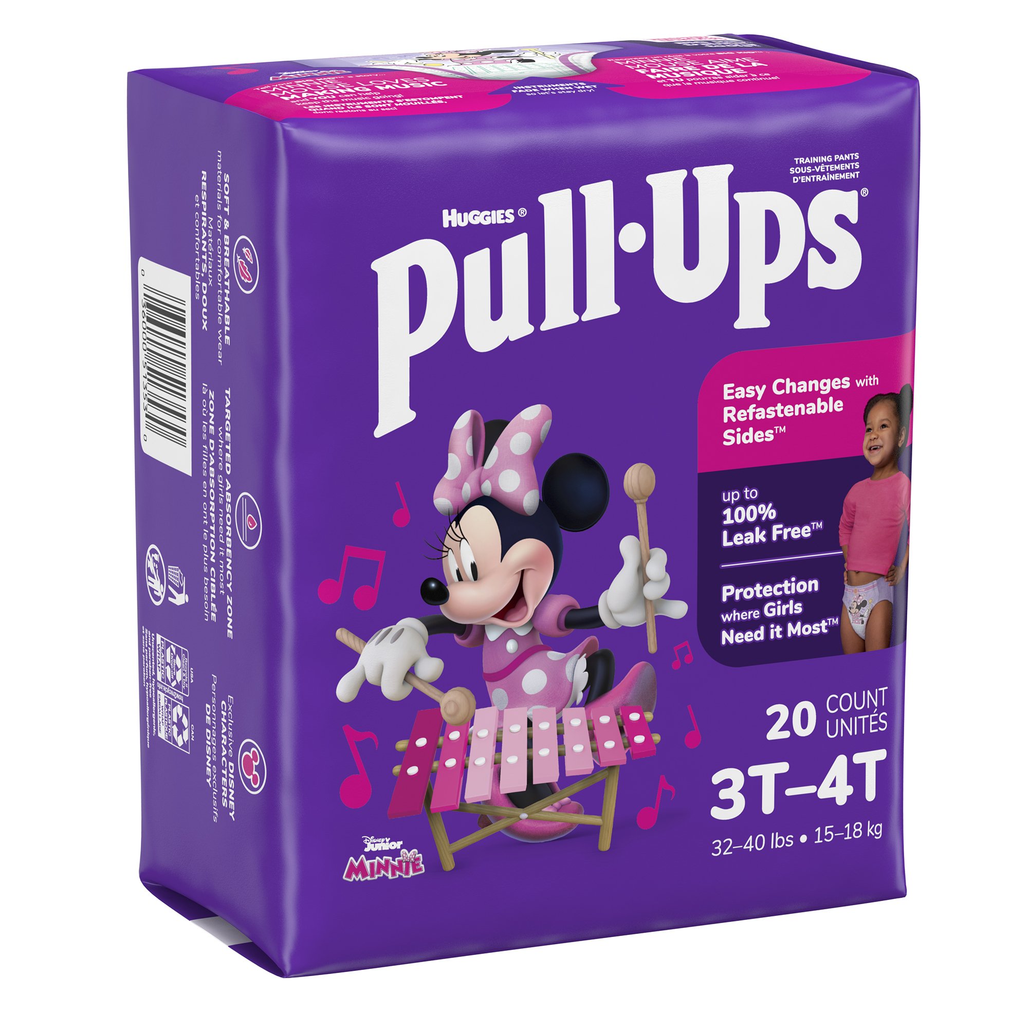 Kimberly Clark 51353 - Huggies Pull-Ups® Learning Designs® for Girls Training Pants, 3T to 4T - 20/Pack, 80/Case