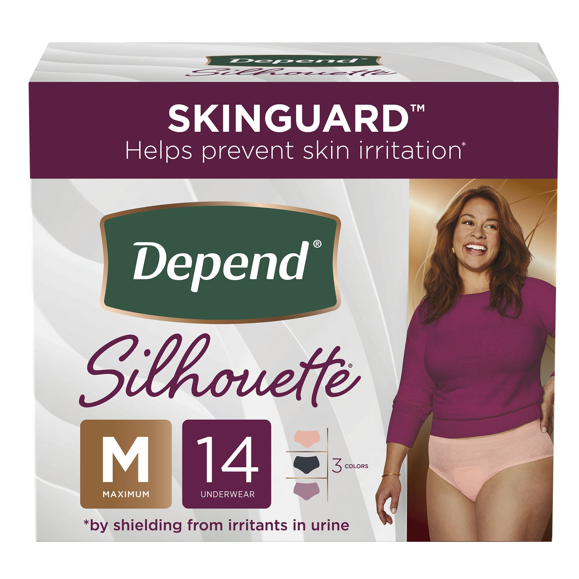 Kimberly Clark - 51412 Absorbent Underwear Depend® Silhouette® Waistband Style Adult Medium Female Disposable Heavy Absorbency