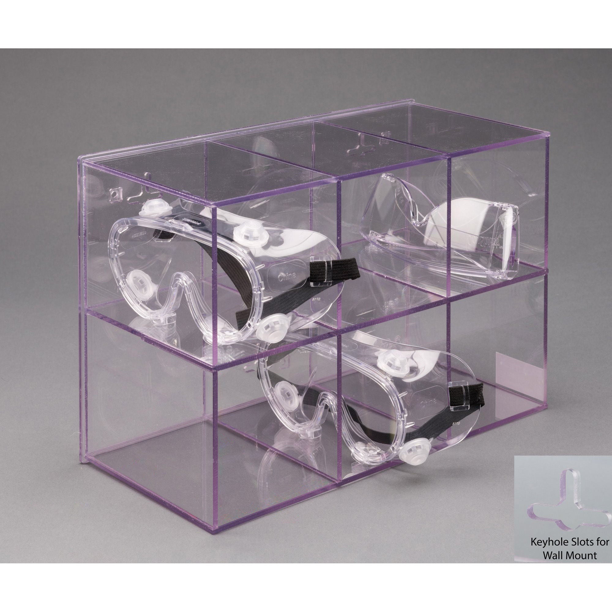 Poltex Inc - GOGGLE6-W Goggle Dispenser Wall Mount 6 Goggle Capacity Clear 4 X 4 X 6 Inch PETG Plastic