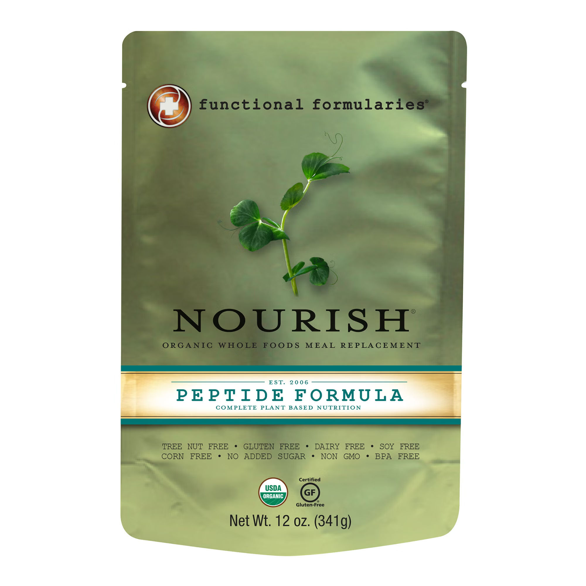 Nutritionals Medicinals - 212796 Pediatric Oral Supplement Nourish® Peptide Organic Food Flavor 12 oz. Pouch Liquid Organic