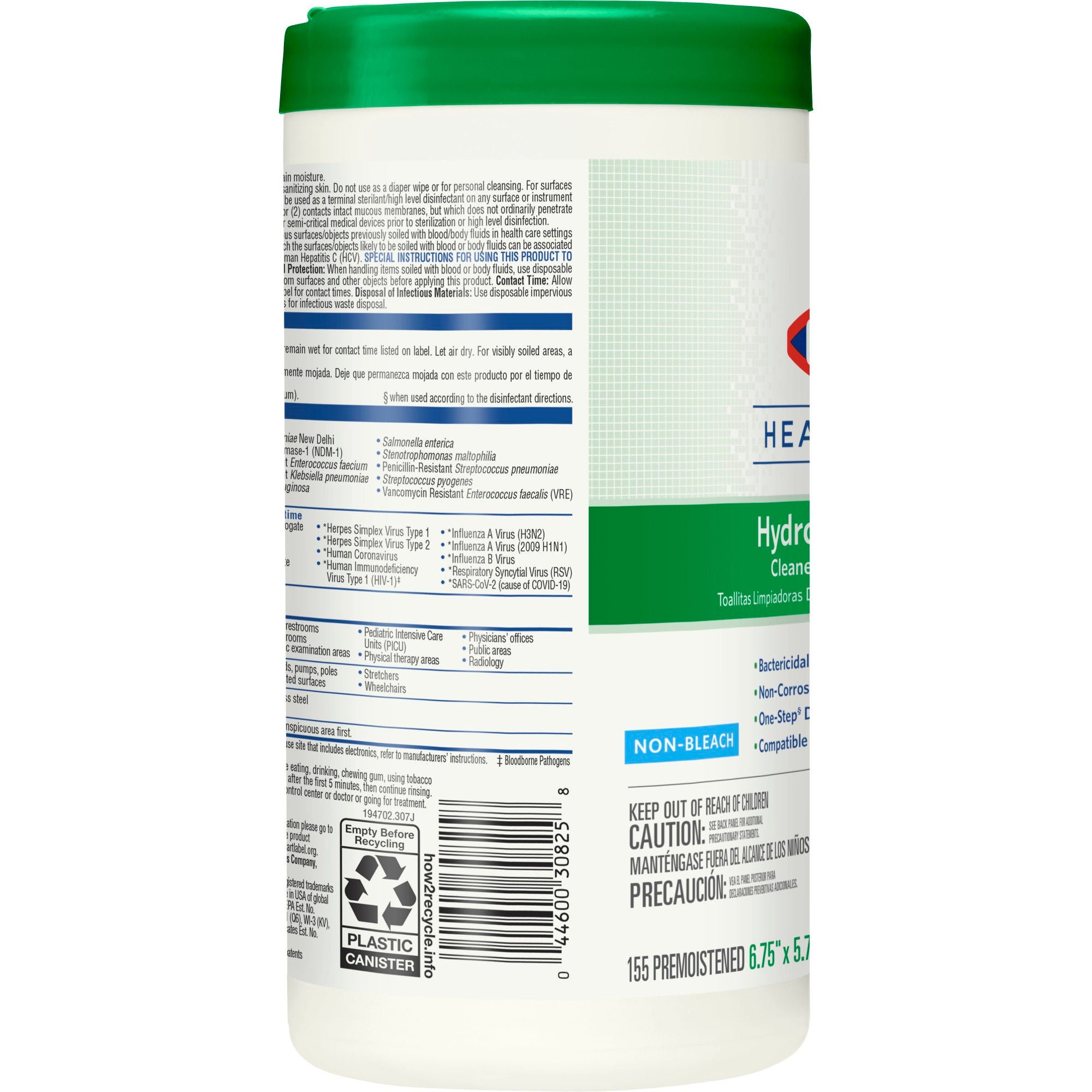 The Clorox Company - 30825 Clorox Healthcare® Hydrogen Peroxide Cleaner Disinfectant Wipes, Canister