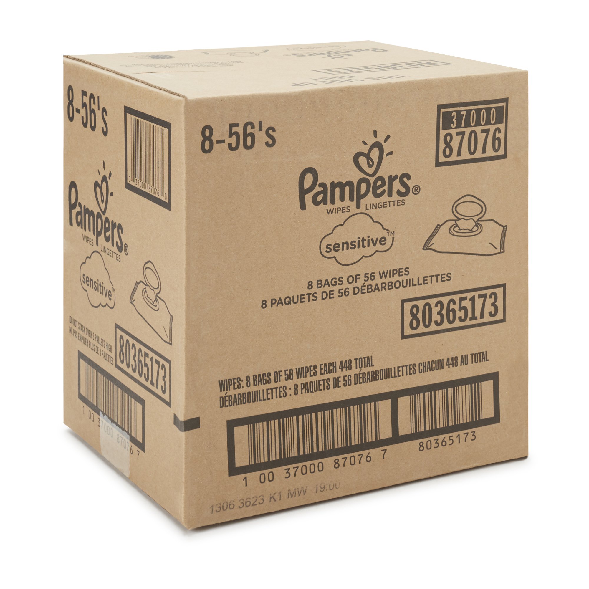 Procter & Gamble 10037000870767 - Pampers® Sensitive™ Baby Wipes - 56/Pack, 448/Case