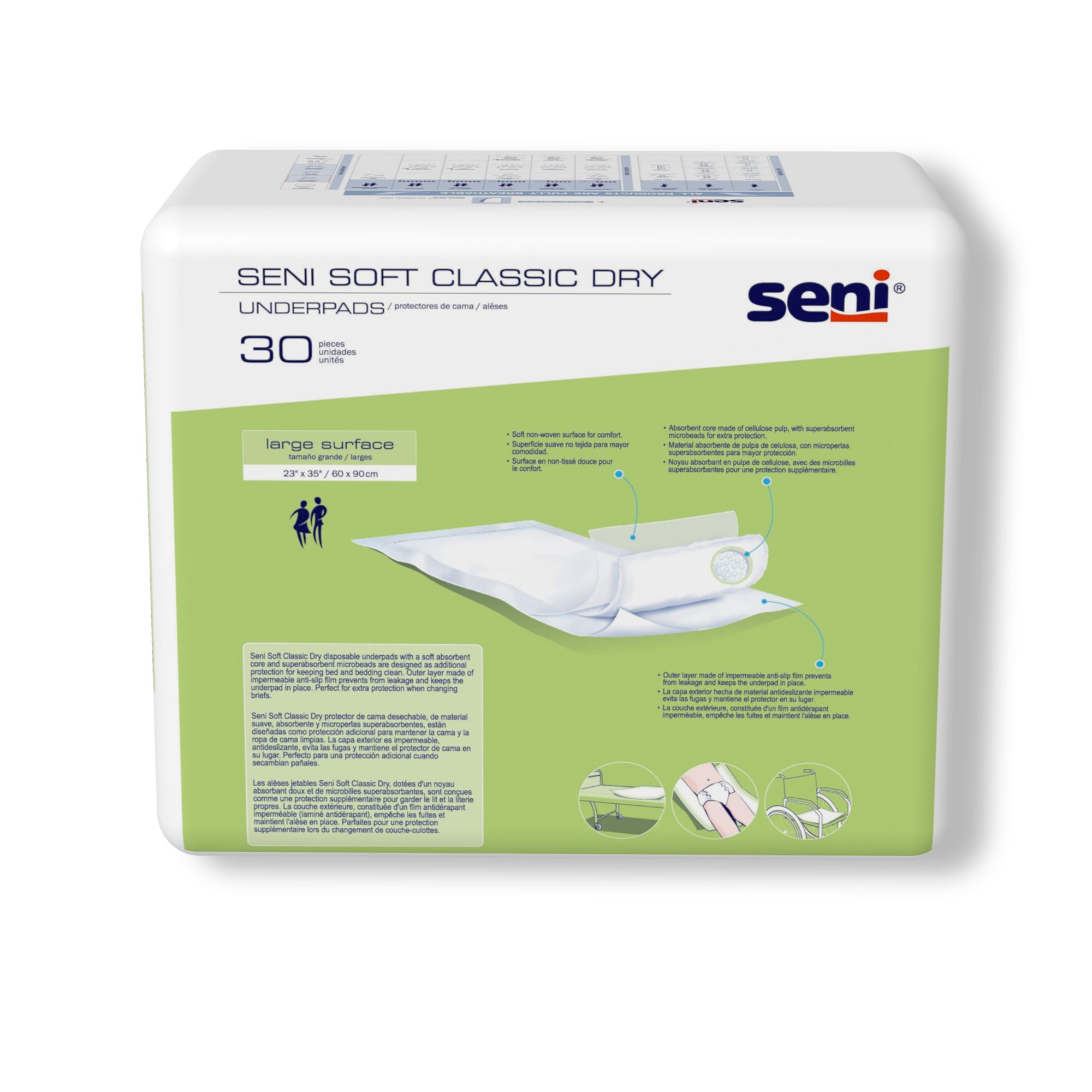 TZMO USA Inc S-0330-UC1 - Seni® Soft Classic Dry Underpad, Level 1 Absorbency - 30/Pack, 120/Case