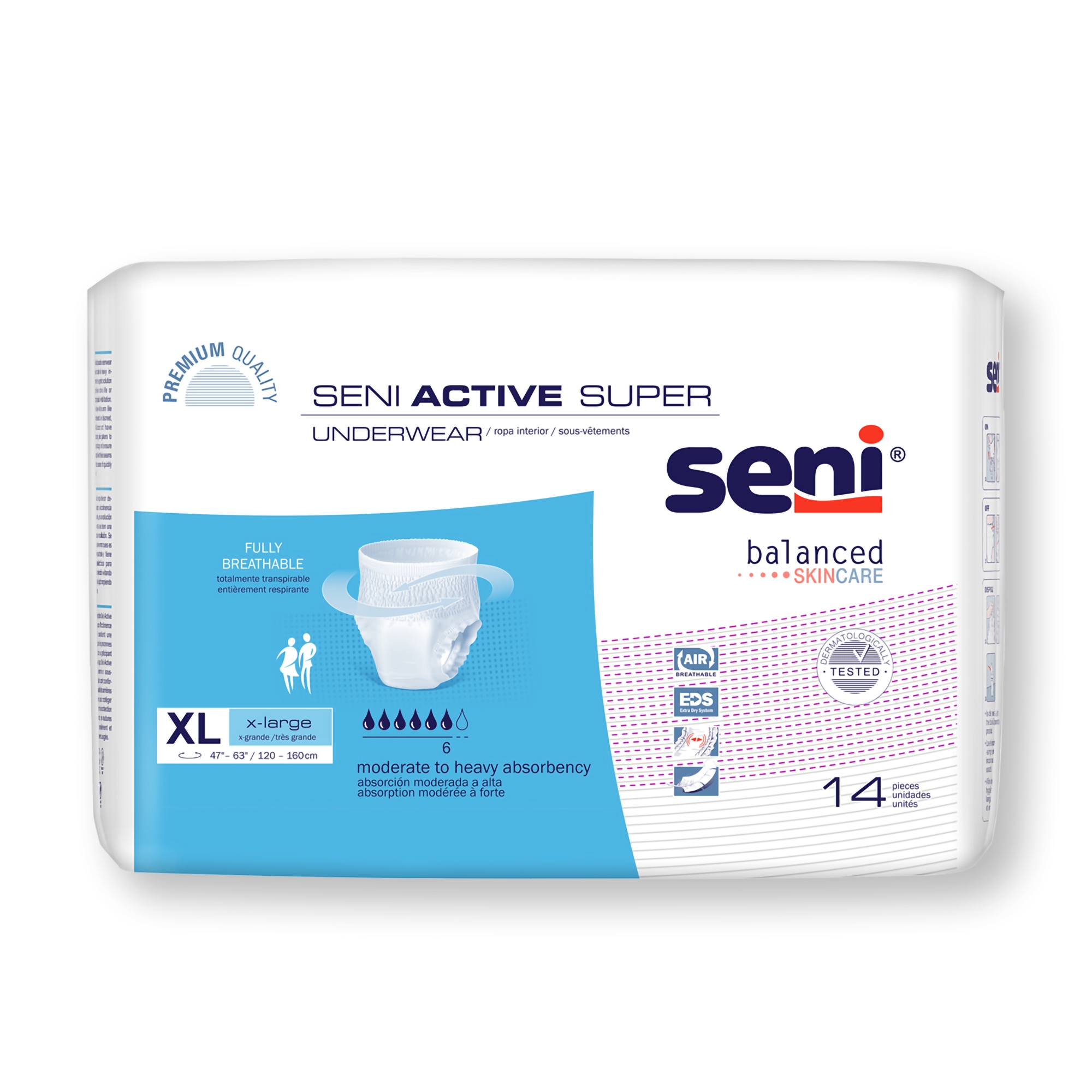 TZMO USA Inc - S-XL14-AS1 Seni® Active Super Moderate to Heavy Absorbent Underwear