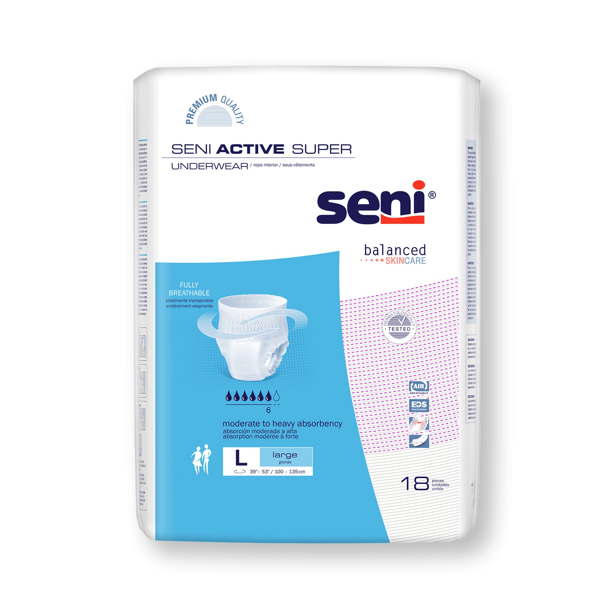TZMO USA Inc - S-LA18-AS1 Seni® Active Super Moderate to Heavy Absorbent Underwear