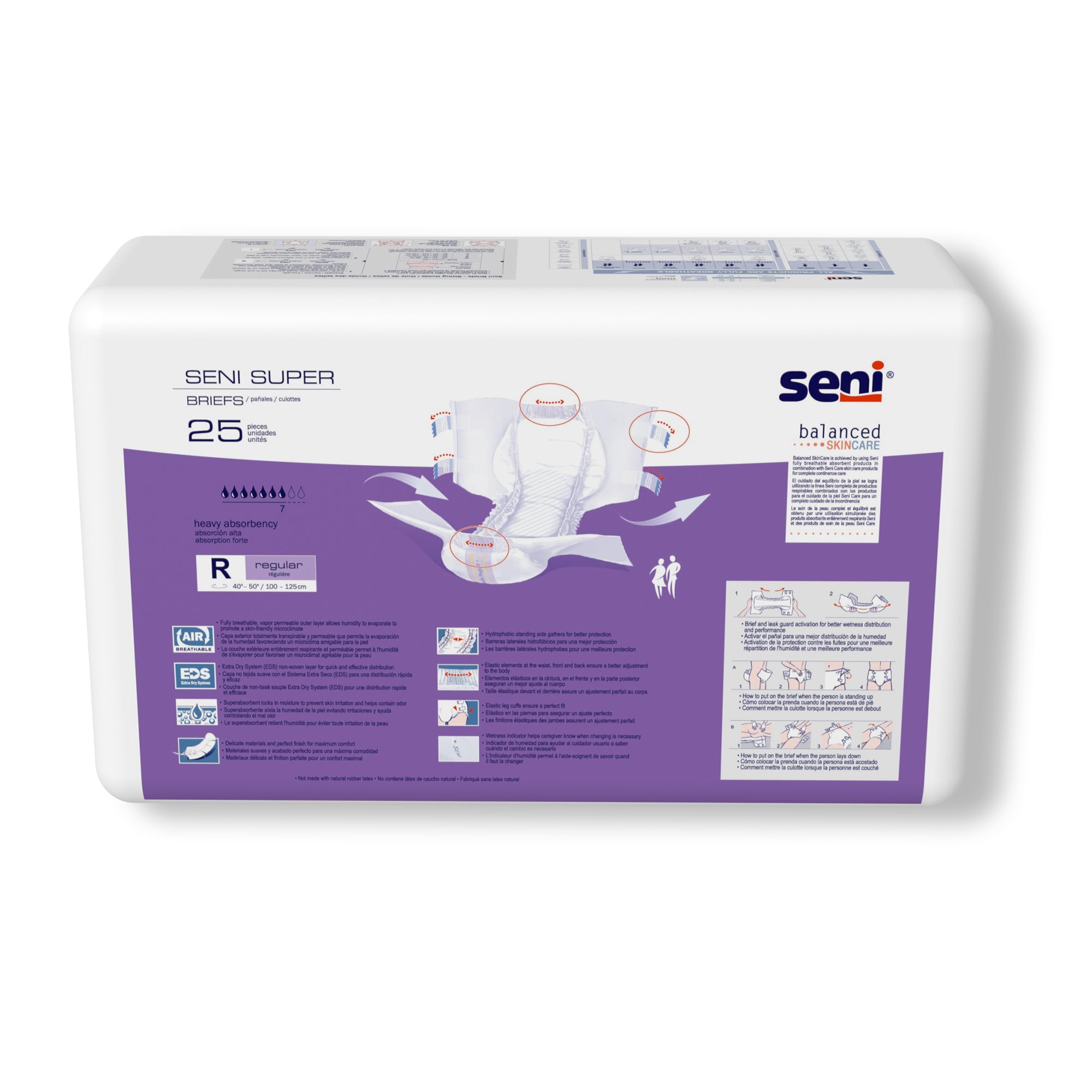 TZMO USA Inc S-RE25-BS1 - Seni® Super Heavy Absorbency Incontinence Brief, Regular - 25/Pack, 75/Case