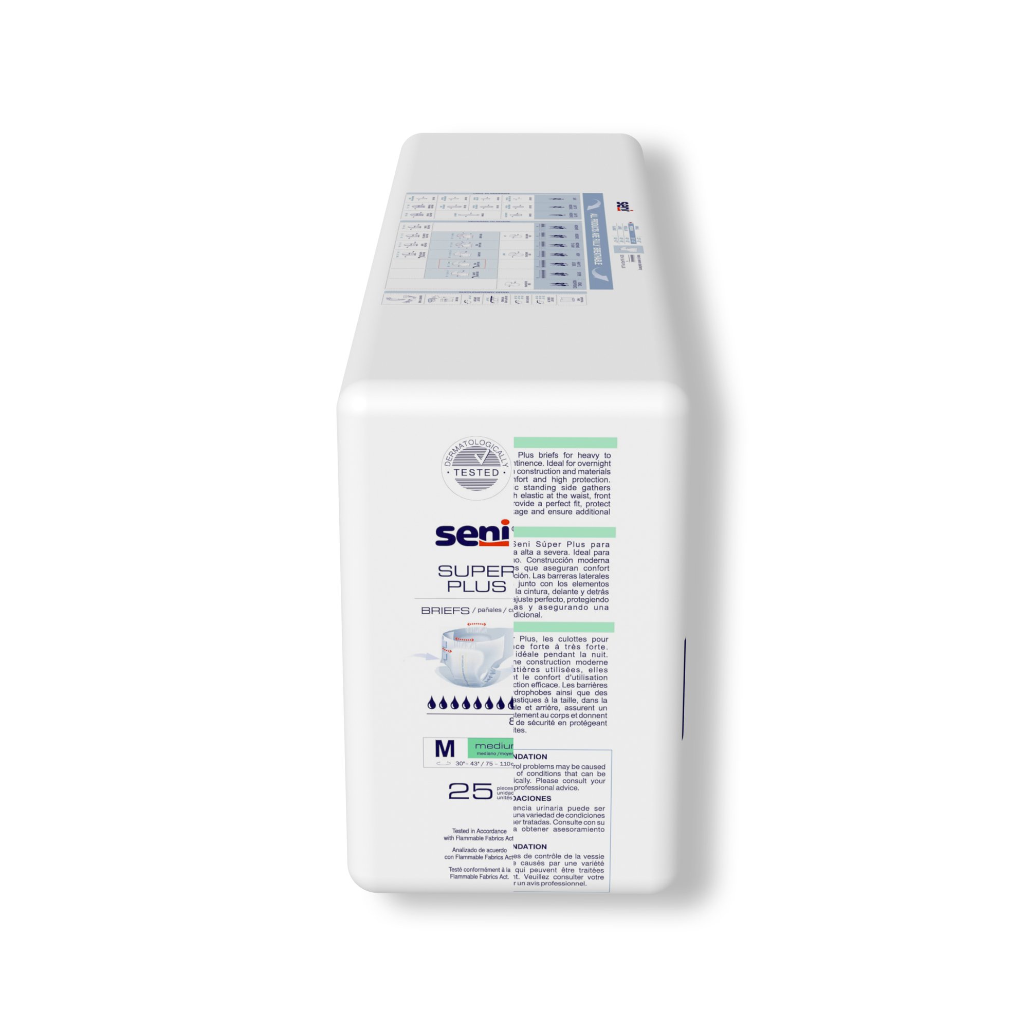 TZMO USA Inc S-ME25-BP1 - Seni® Super Plus Overnight Heavy to Severe Absorbency Incontinence Brief, Medium - 25/Pack, 75/Case
