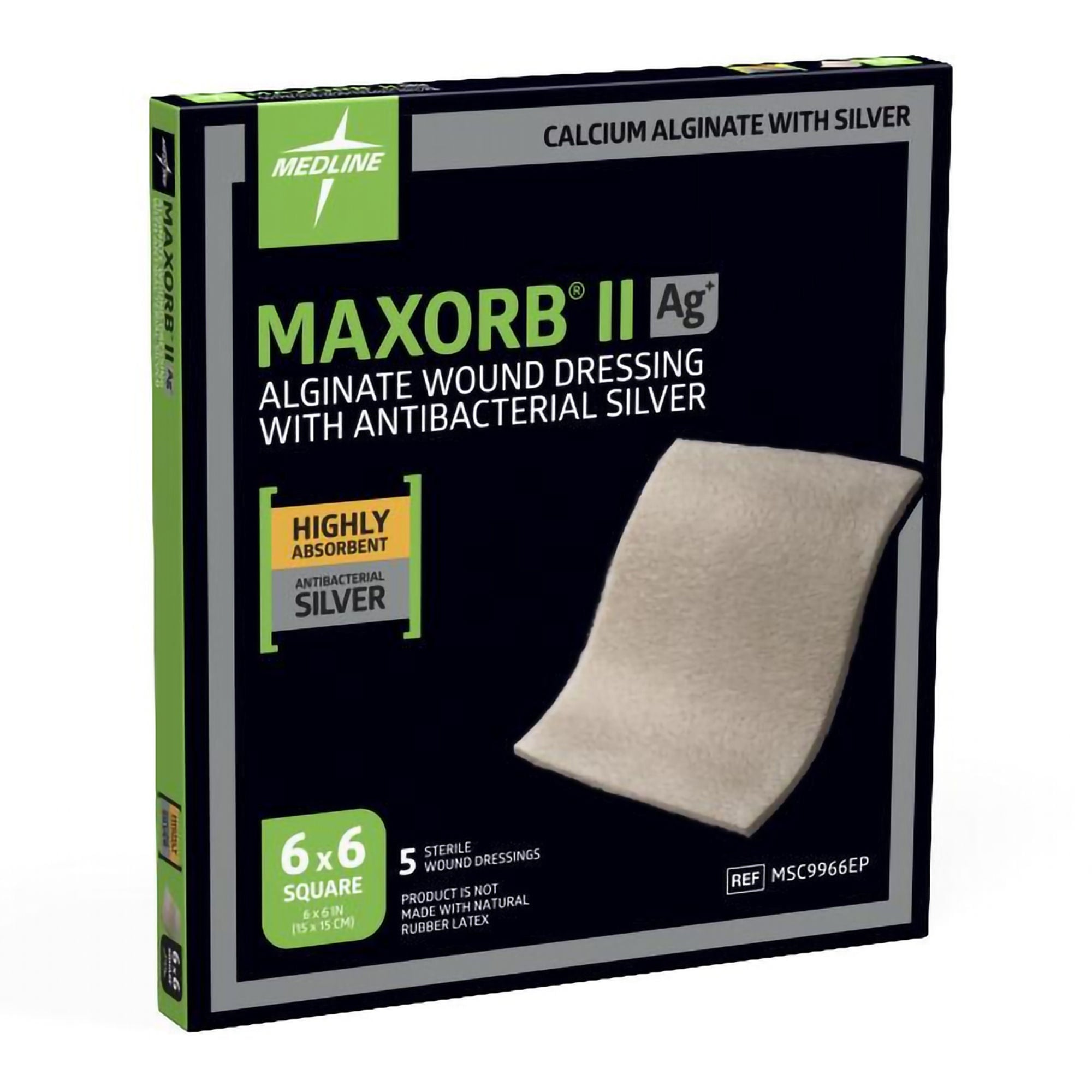 Medline - MSC9966EP Silver Alginate Dressing Maxorb® II Square Sterile