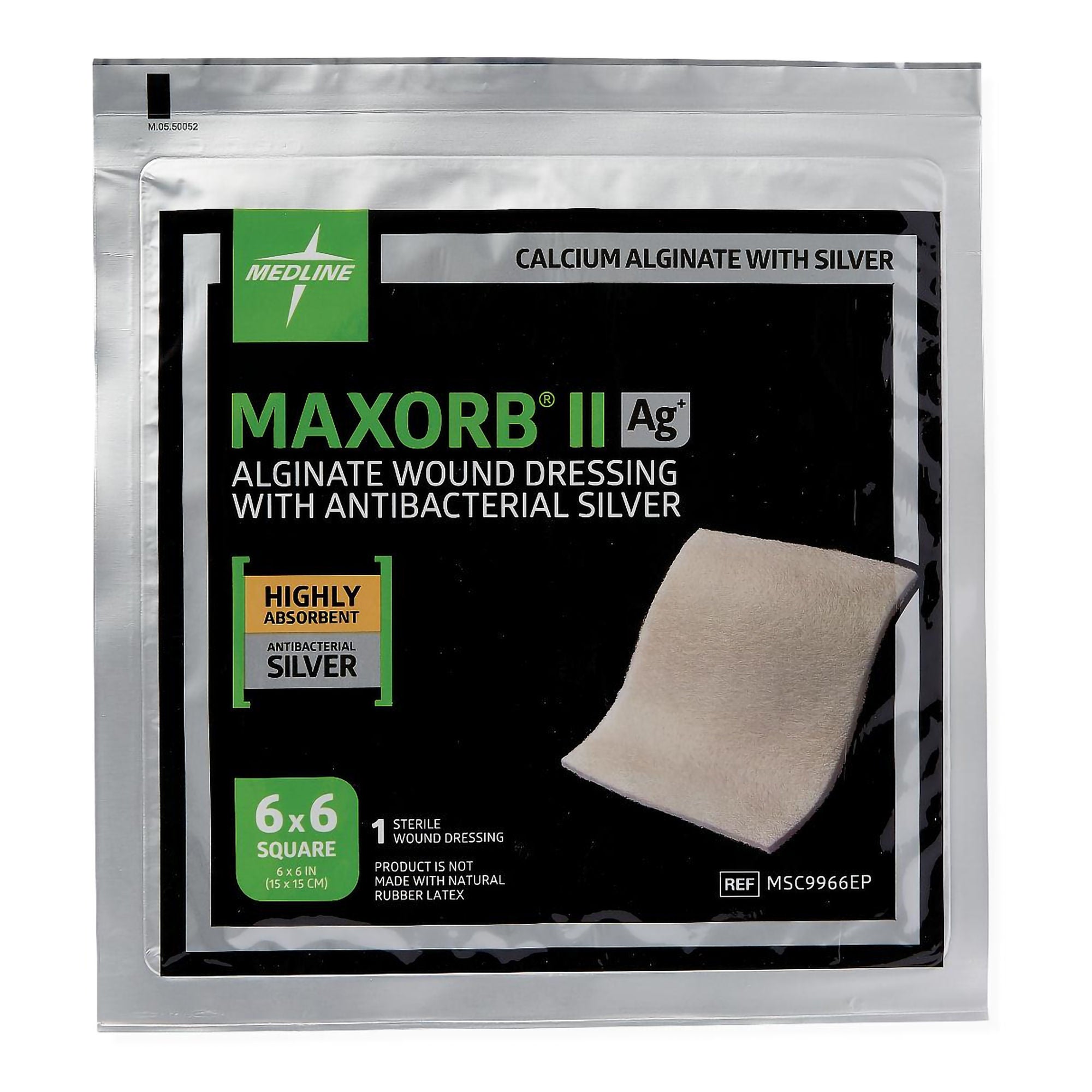 Medline - MSC9966EP Silver Alginate Dressing Maxorb® II Square Sterile