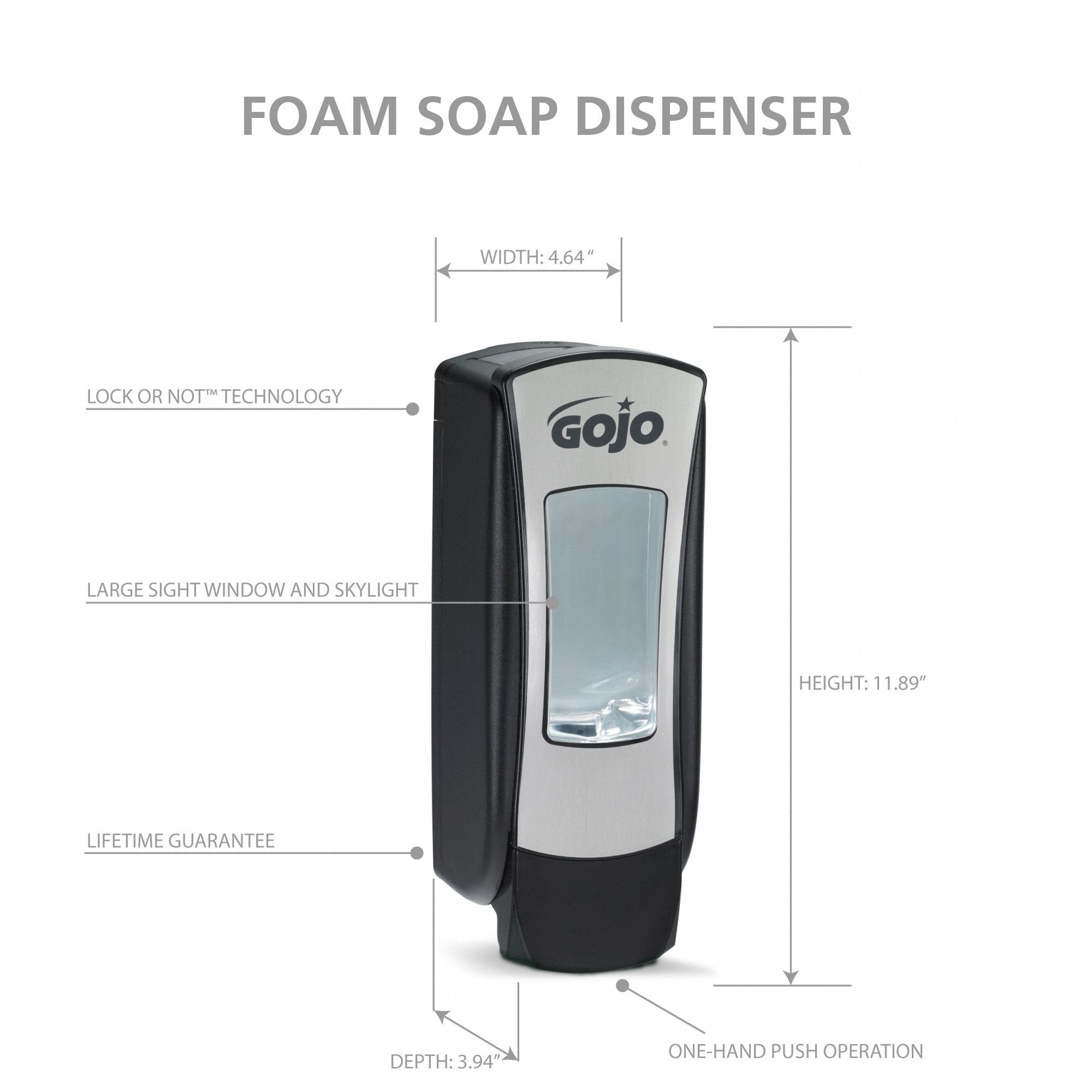 GOJO 8888-06 - GOJO® ADX-12™ Wall Mounted Manual Foam Soap Dispenser - 1/Each, 6/Case