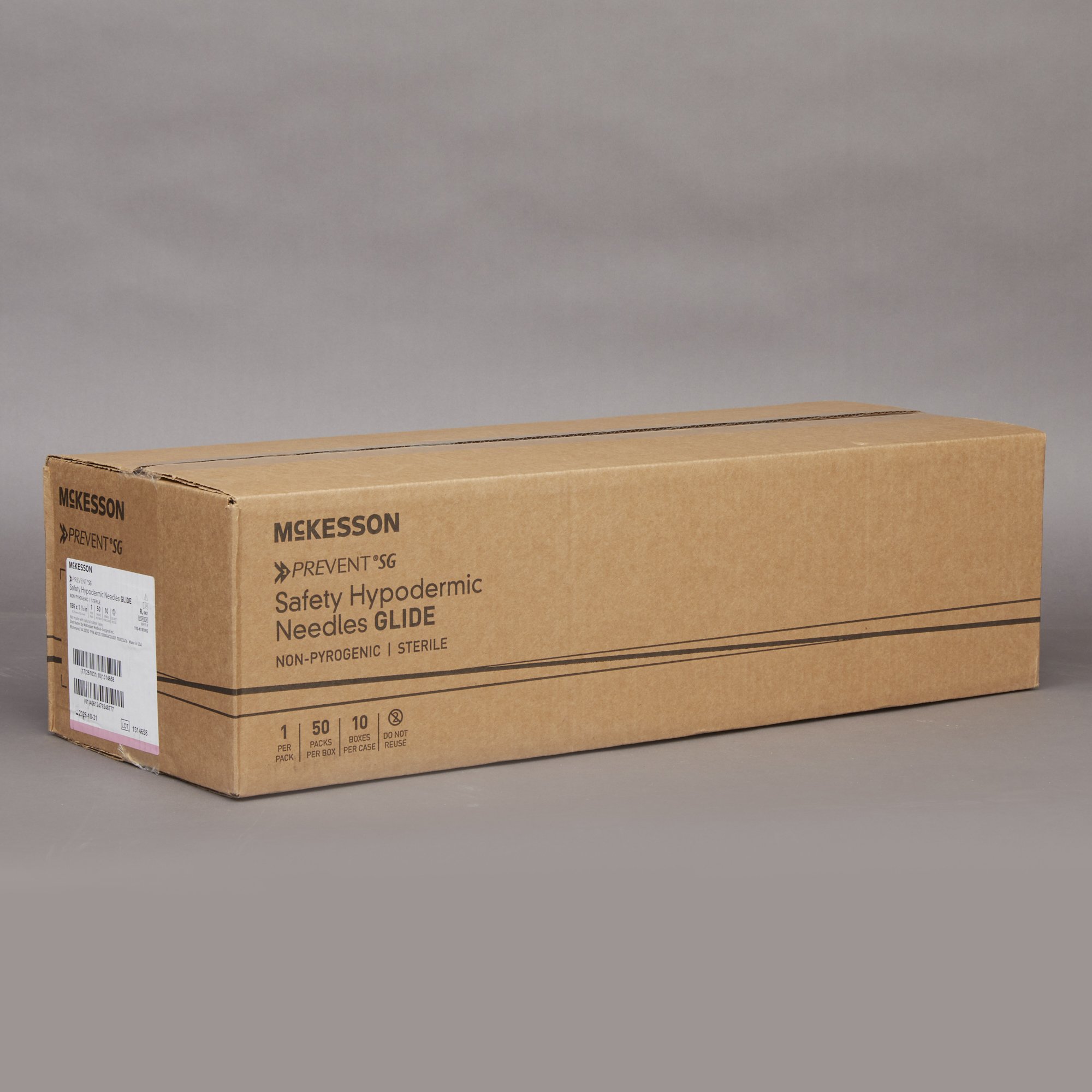 McKesson Brand 306618 - McKesson Prevent SG Safety Hypodermic Needle, 18 Gauge, 1-1/2 Inch - 50/Box, 500/Case