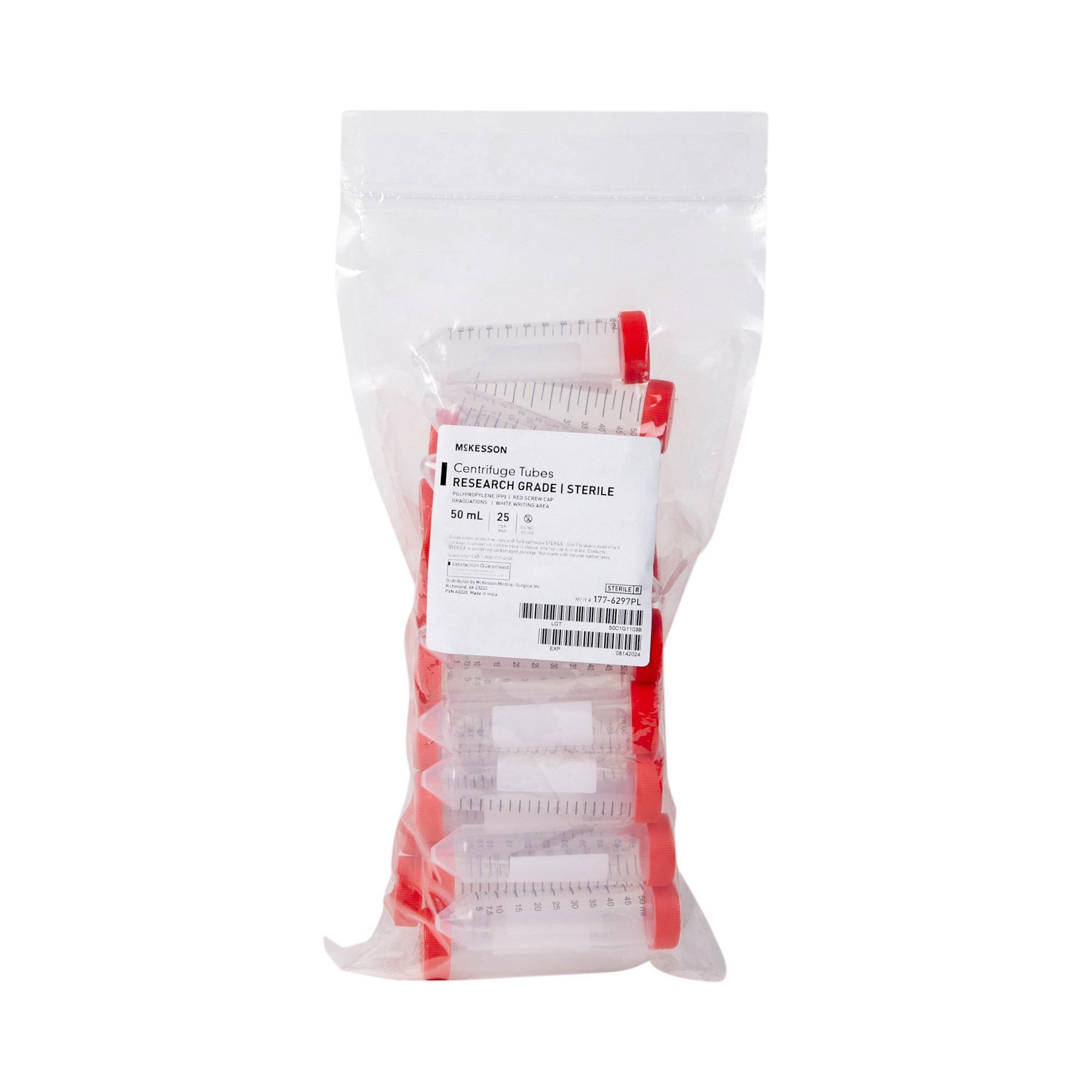 McKesson Brand 177-6297PL - McKesson Centrifuge Tube, 50 mL - 25/Bag, 500/Case