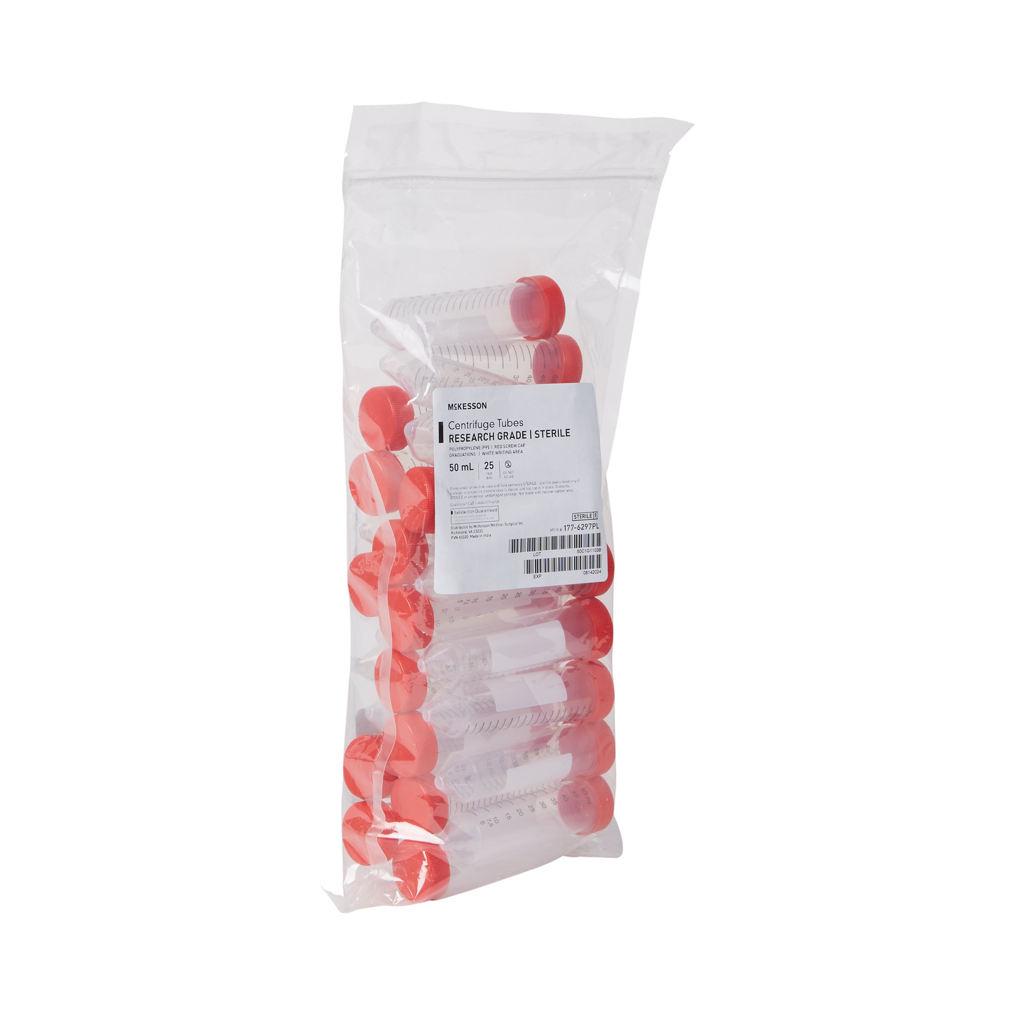 McKesson Brand 177-6297PL - McKesson Centrifuge Tube, 50 mL - 25/Bag, 500/Case
