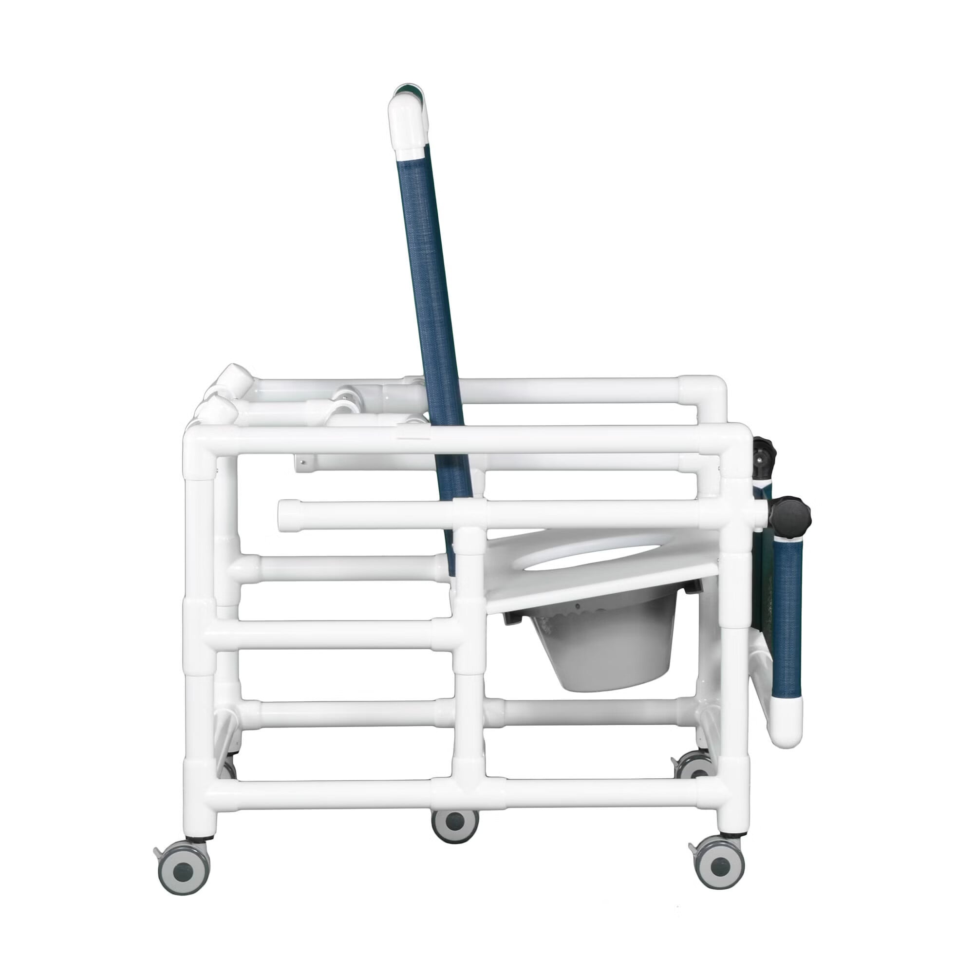 IPU - SCC250 RC FS Commode / Shower Chair ipu® Fixed Arms PVC Frame Reclining Backrest 25-1/2 Inch Seat Width 300 lbs. Weight Capacity