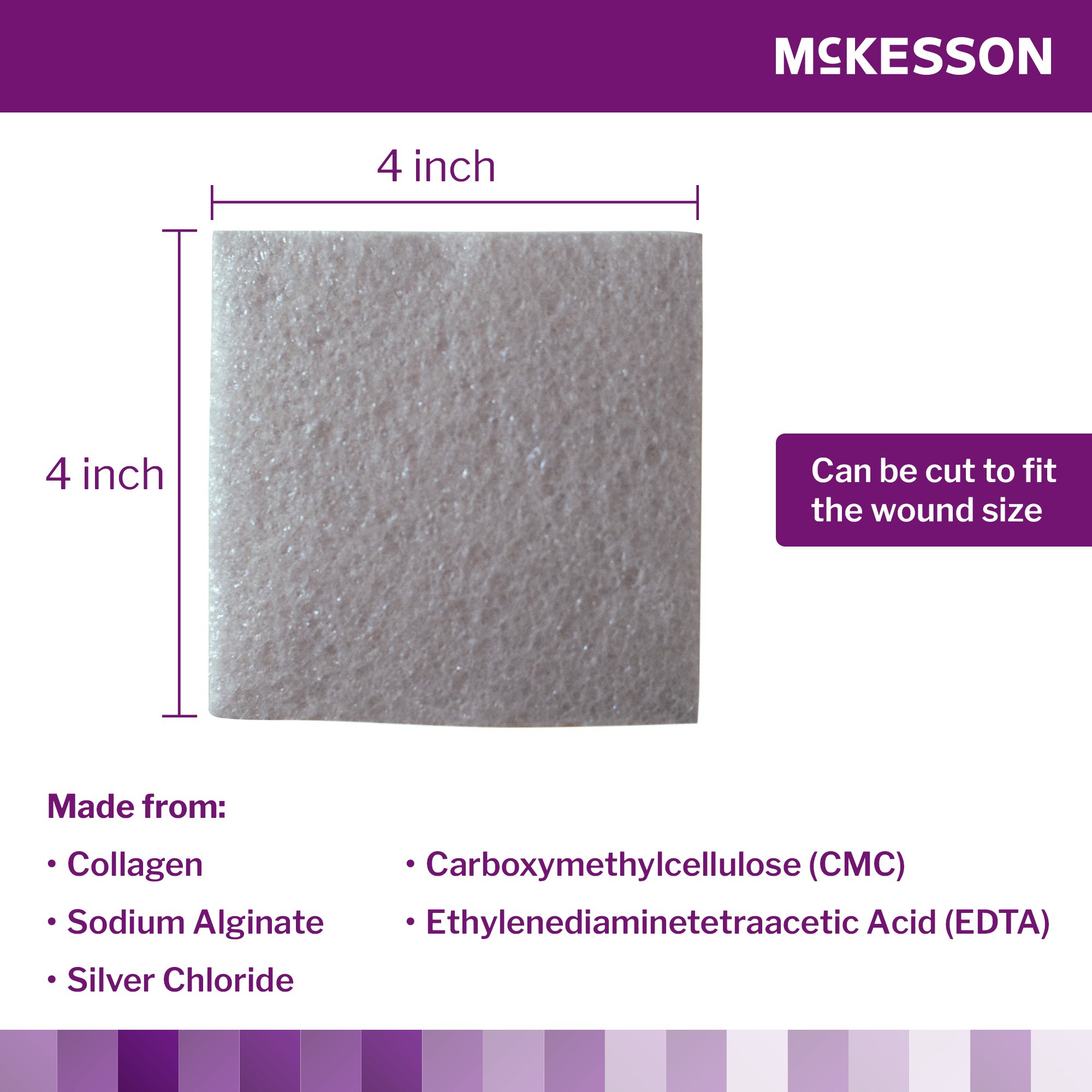McKesson Brand 16-1862 - McKesson Silver Collagen Dressing, 4 x 4 Inch - 1/Each, 10/Box, 100/Case