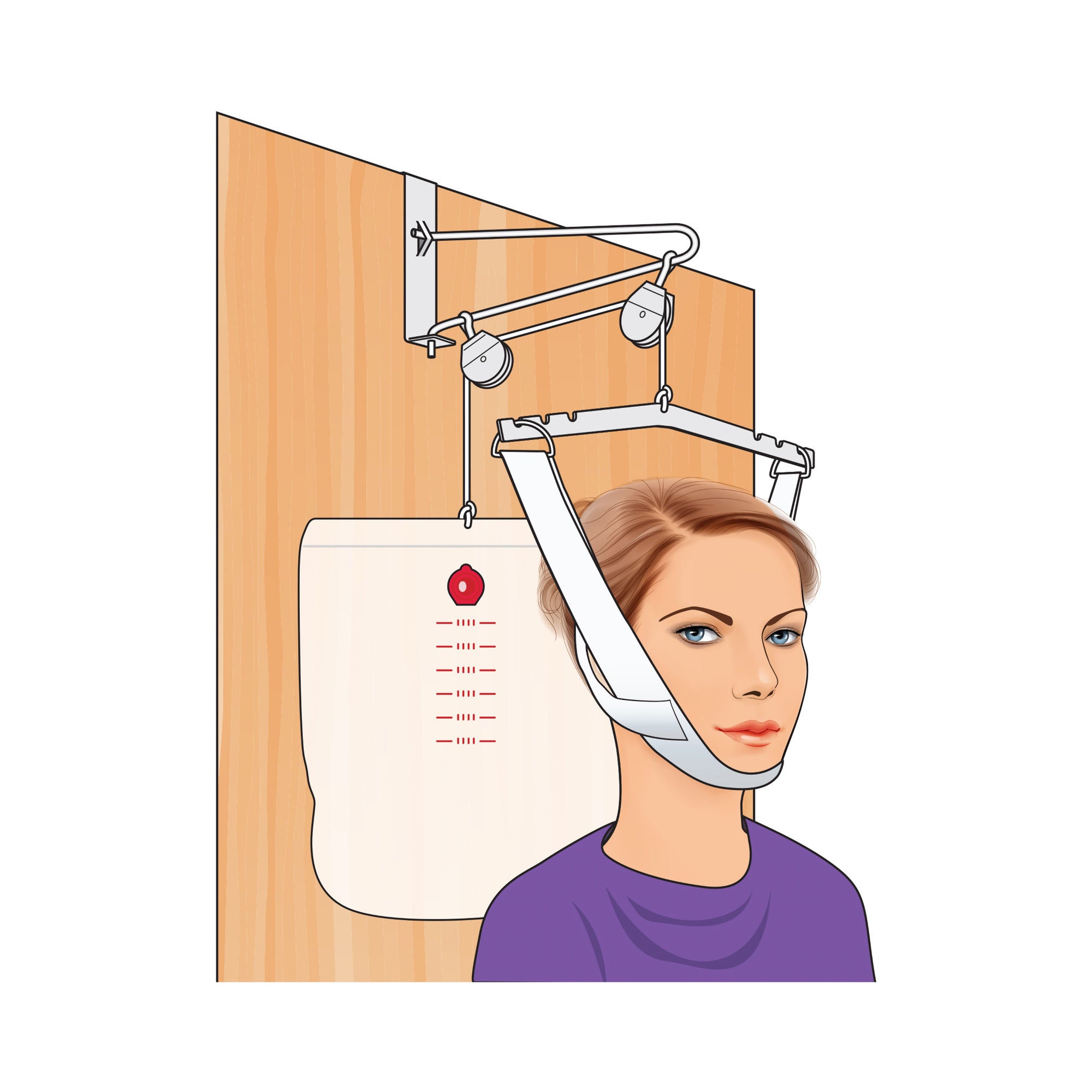 Nova Ortho-Med - 6060-R Overdoor Cervical Traction Set Cotton / Nylon / Polyester / Steel One Size Fits Most