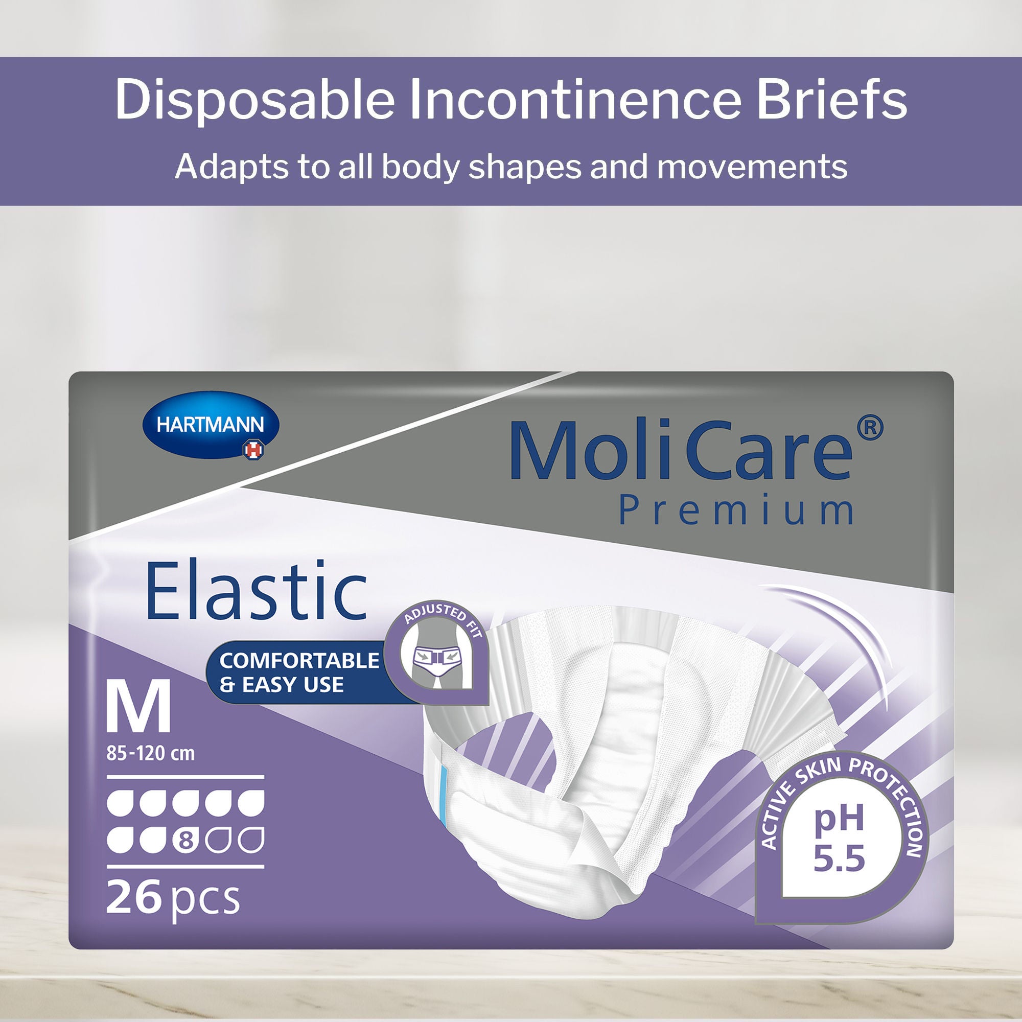 Hartmann - 165472 MoliCare® Premium Elastic 8 Drop Absorbency Incontinence Briefs