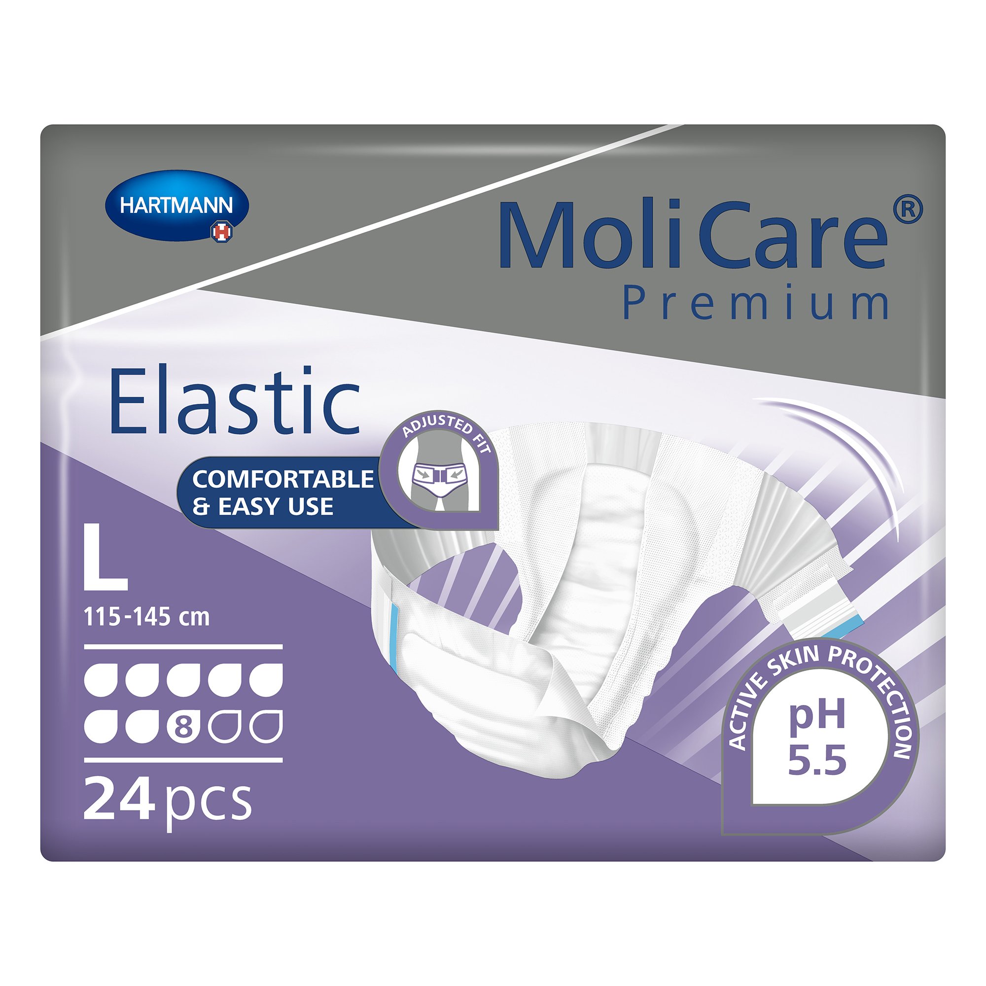 Hartmann - 165473 MoliCare® Premium Elastic 8 Drop Absorbency Incontinence Briefs