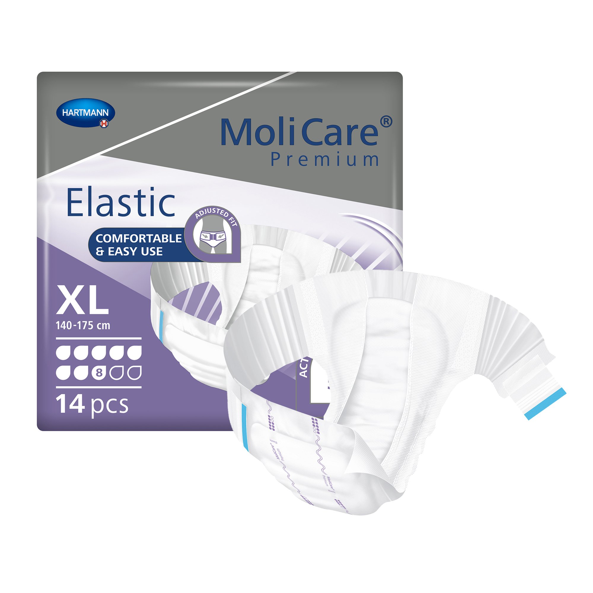 Hartmann - 165474 MoliCare® Premium Elastic 8 Drop Absorbency Incontinence Briefs