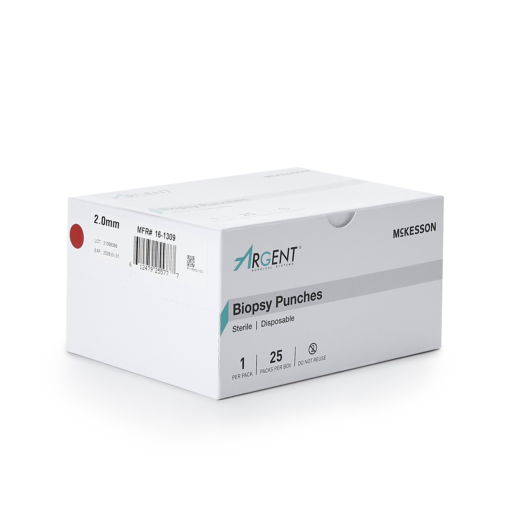 McKesson Brand 16-1309 - McKesson Argent™ Disposable Biopsy Punches, 2.0 mm - 1/Each, 25/Box, 100/Case