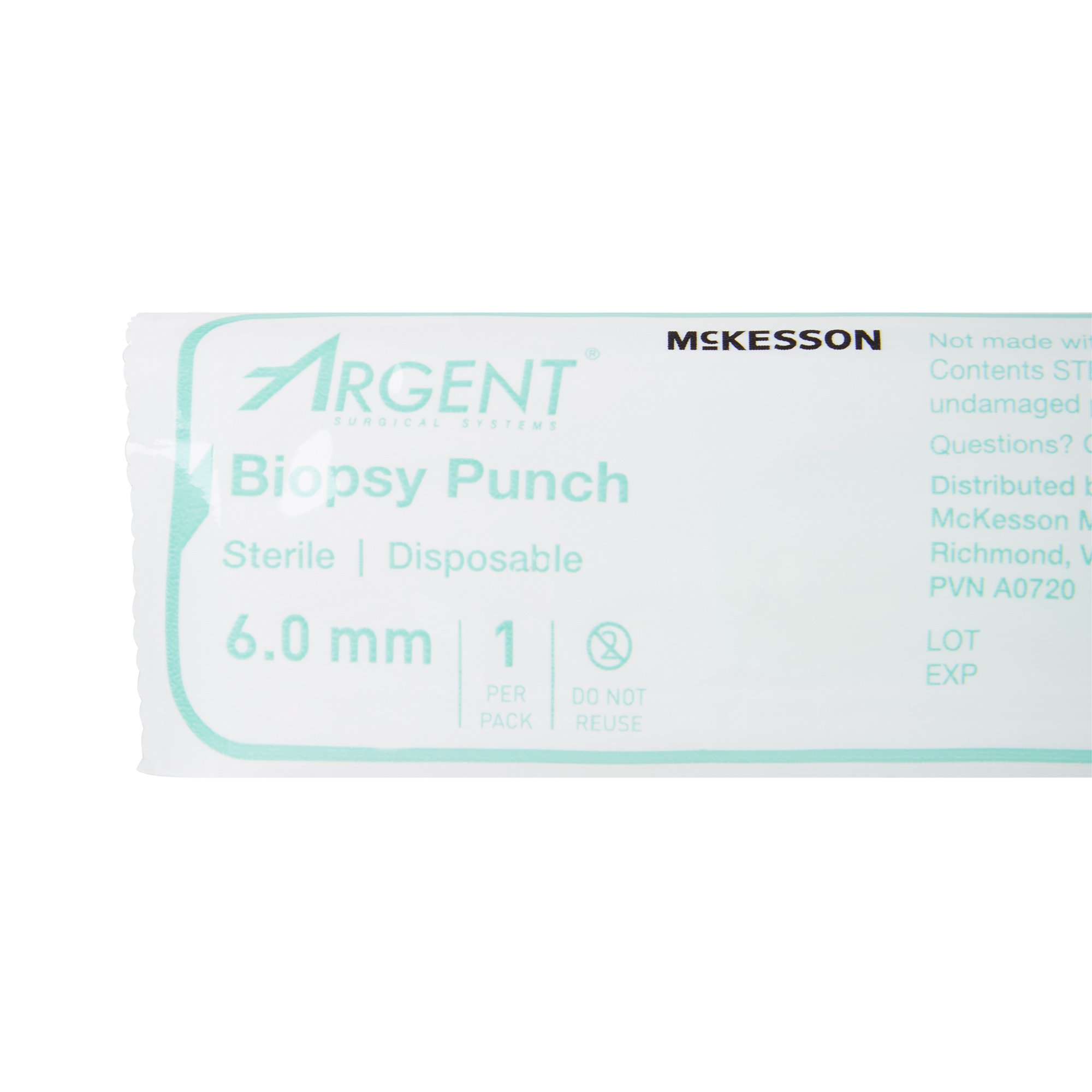 McKesson Brand 16-1315 - McKesson Argent™ Disposable Biopsy Punches, 6.0 mm - 1/Each, 25/Box, 100/Case