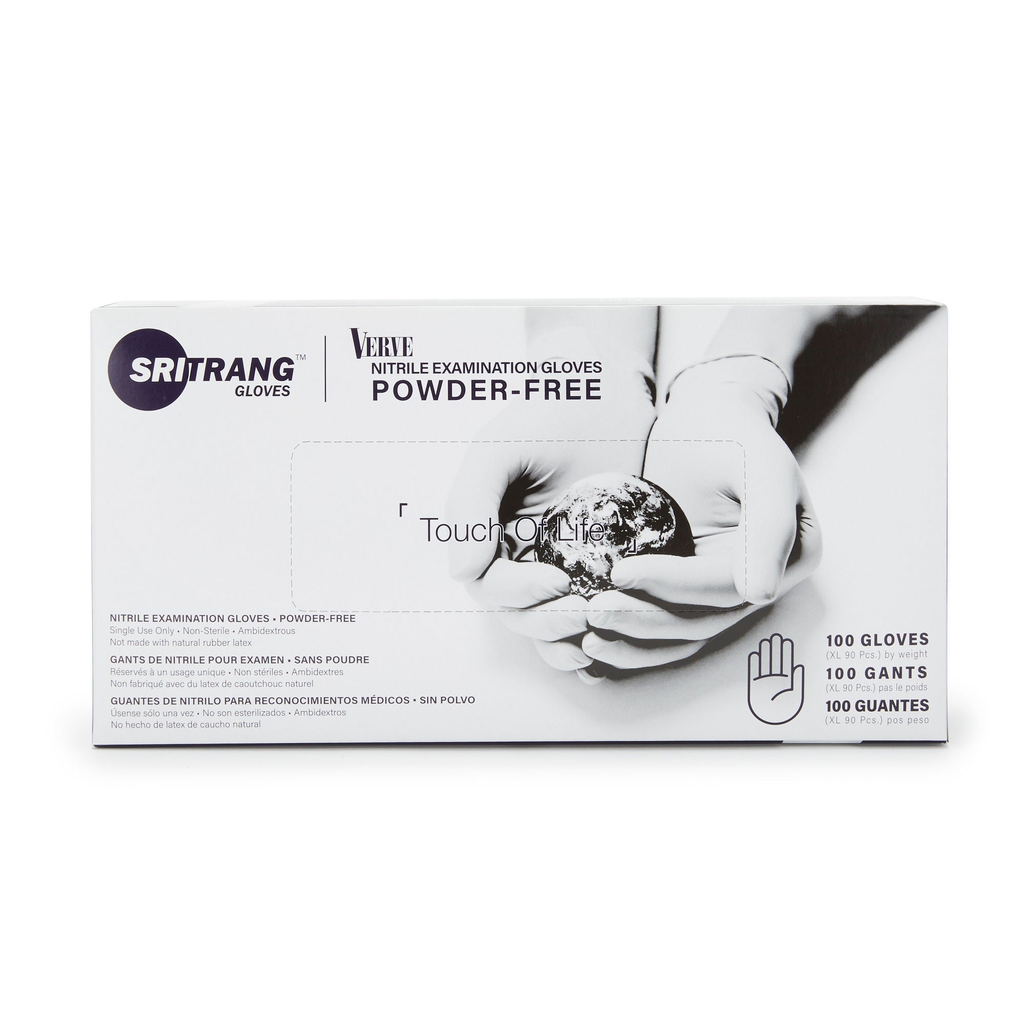 McKesson Brand - 7027145 Exam Glove Touch of Life™ Large 100 per Box NonSterile Nitrile Standard Cuff Length Textured Fingertips Black Chemo Tested / Fentanyl Tested
