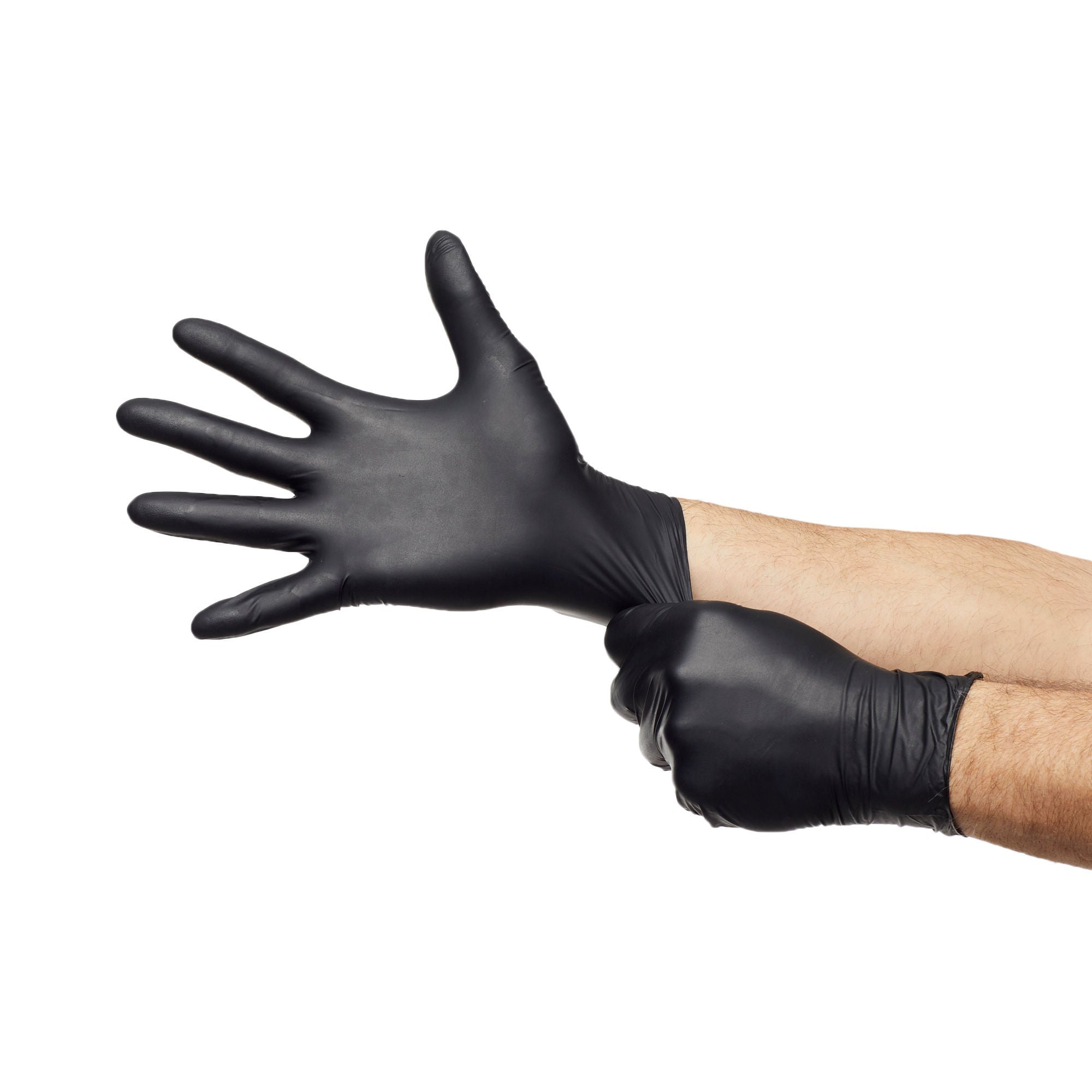 McKesson Brand - 7027145 Exam Glove Touch of Life™ Large 100 per Box NonSterile Nitrile Standard Cuff Length Textured Fingertips Black Chemo Tested / Fentanyl Tested