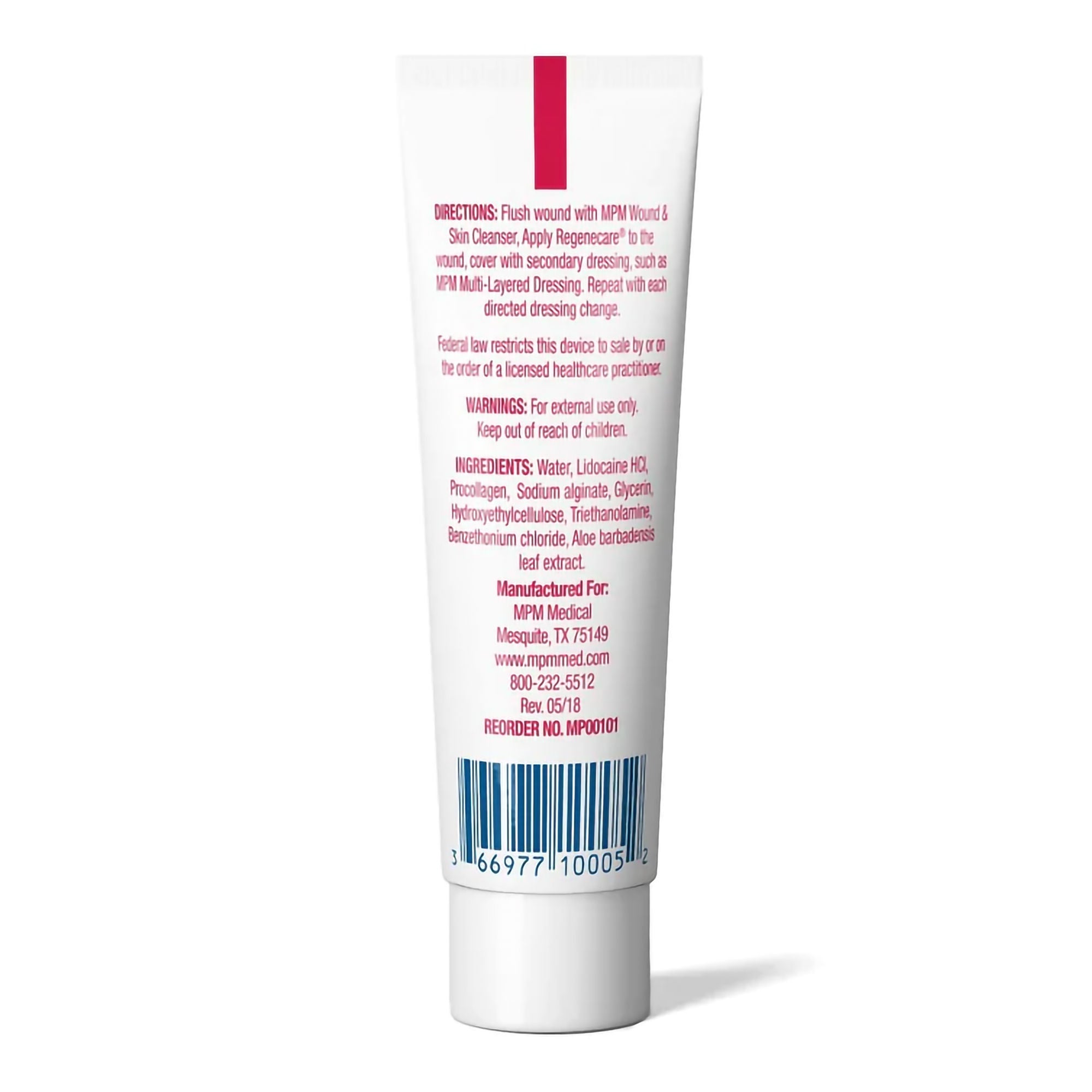 MPM Medical - MP00110 Hydrogel Wound Dressing with Lidocaine Regenecare® 0.5 oz. Gel / Amorphous NonSterile