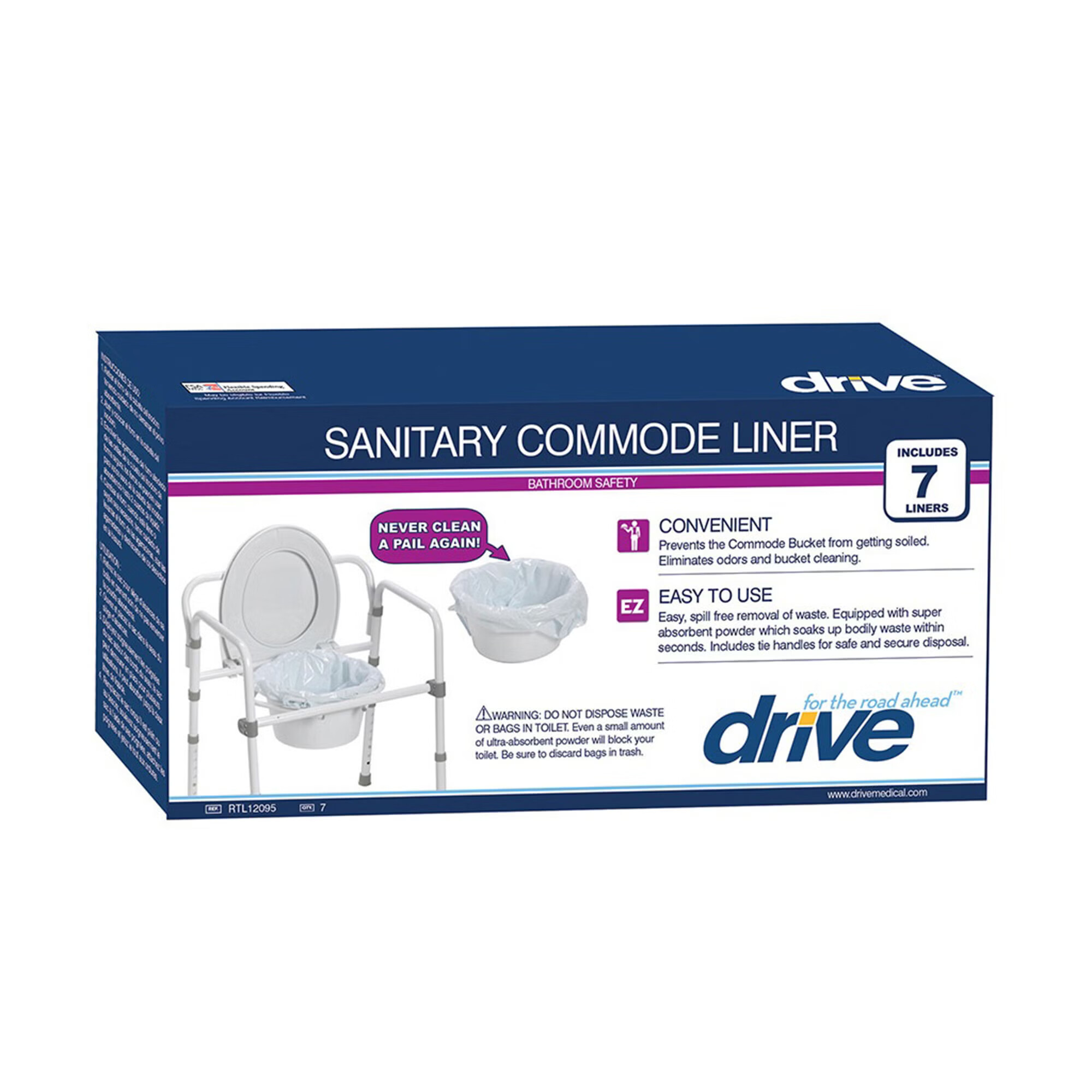 Drive DeVilbiss Healthcare - RTL12095 drive™ Commode Liner For Commode / Shower Chair