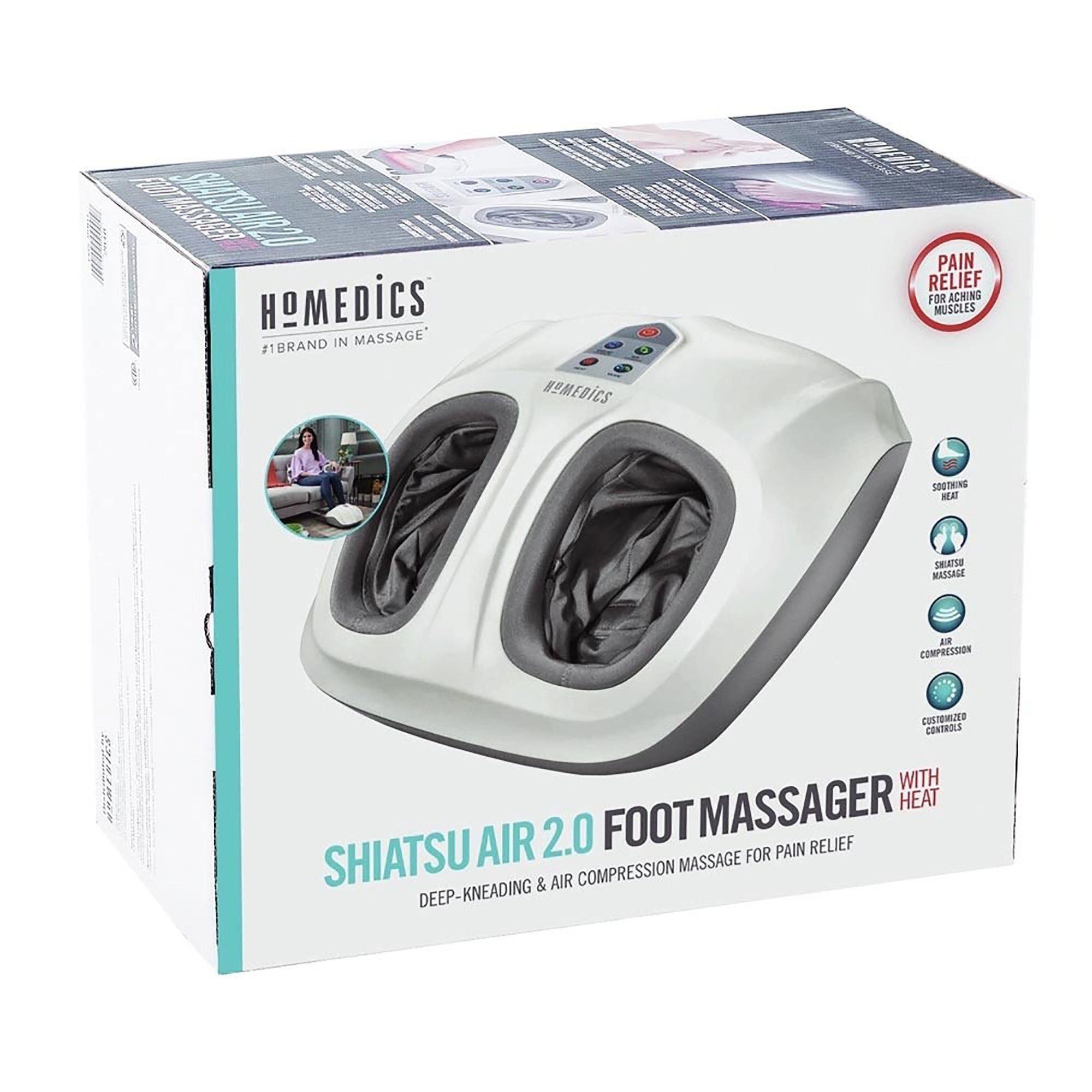 HoMedics USA LLC FMS-351HJ - HoMedics® Shiatsu Air 2.0 Foot Massager with Heat - 1/Each, 2/Case